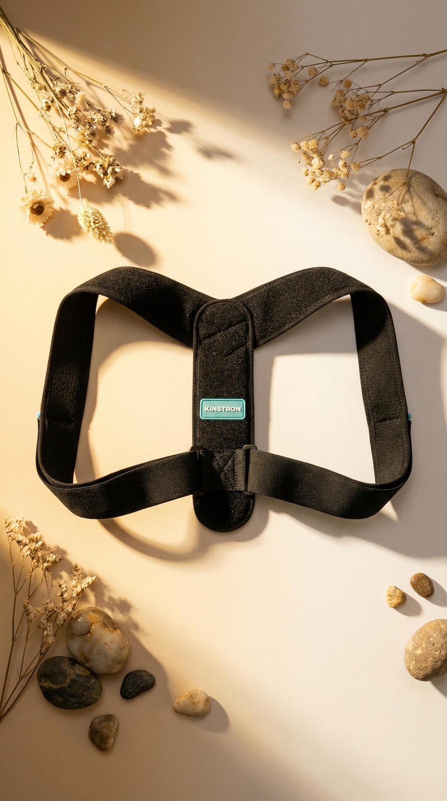 KINSTRON Adjustable Posture Corrector for Men & One Size Fits Most, Black