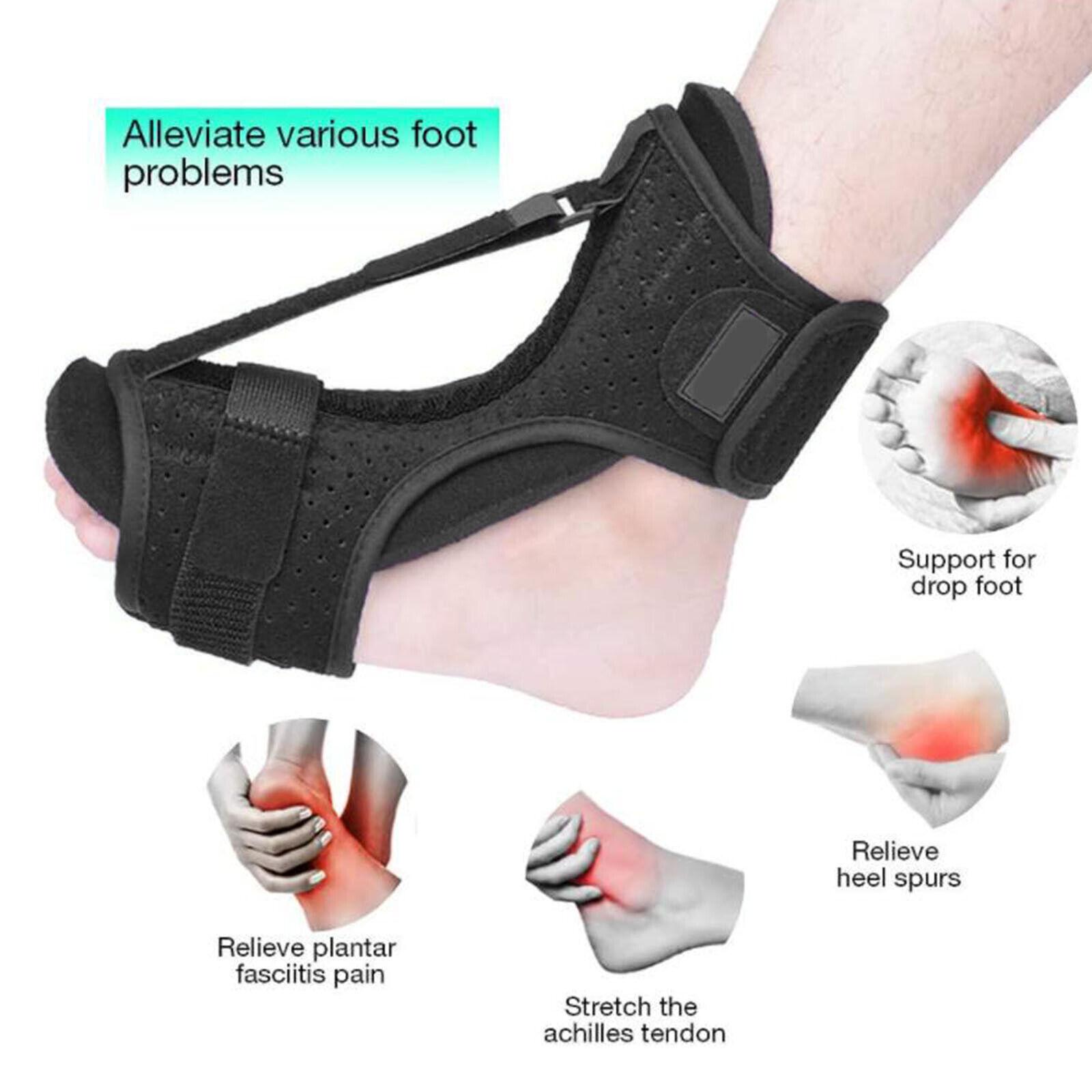 Black Ankle Brace Support Compression Stabilizer Pain Relief Foot Lace Up Wrap
