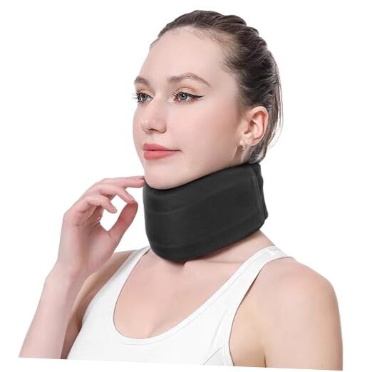 Neck Brace for Neck Pain and Support, Soft Neck S, 3″ Middle Height Black