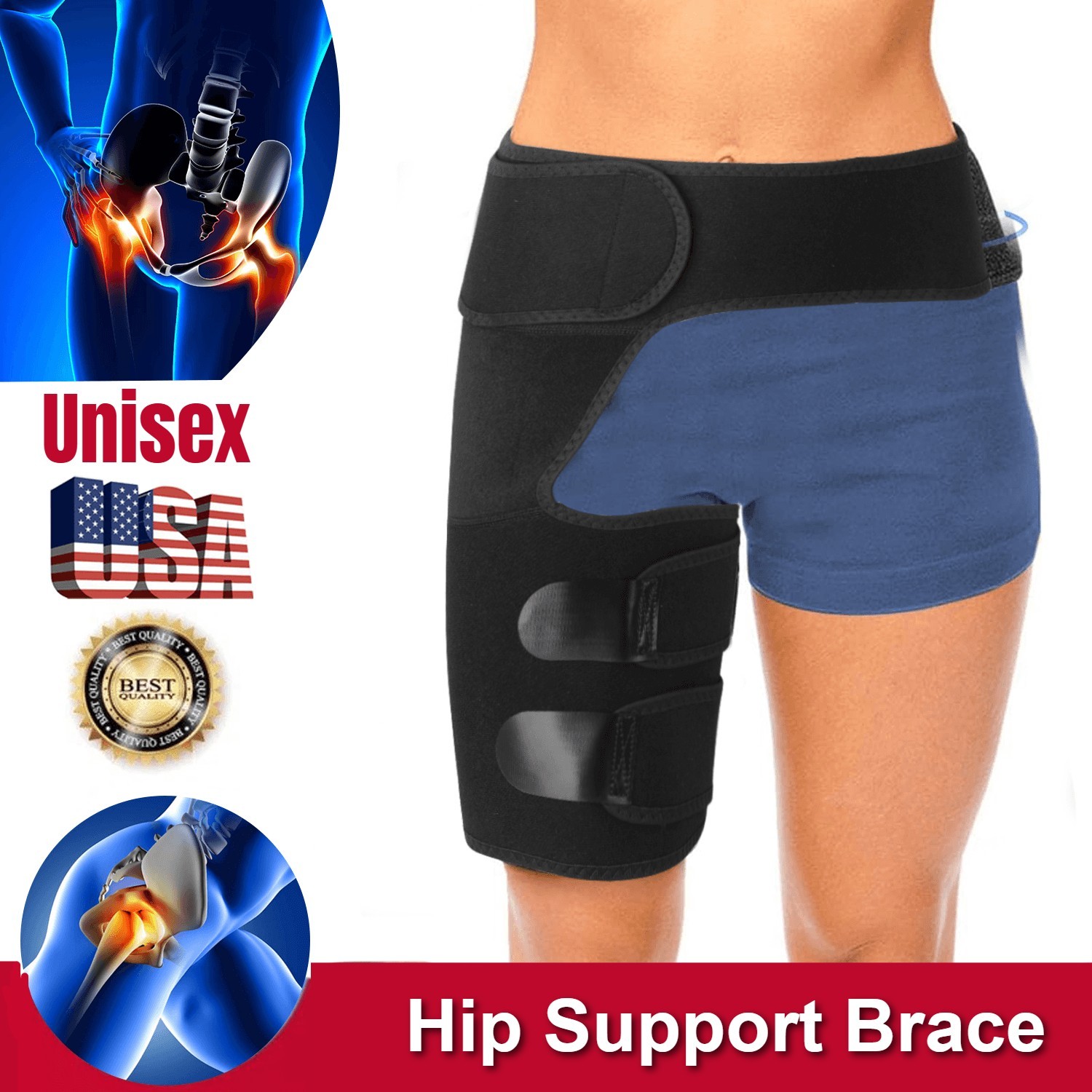 Hip Brace Compression Groin Support Wrap for Sciatica Pain Relief Thigh Recovery