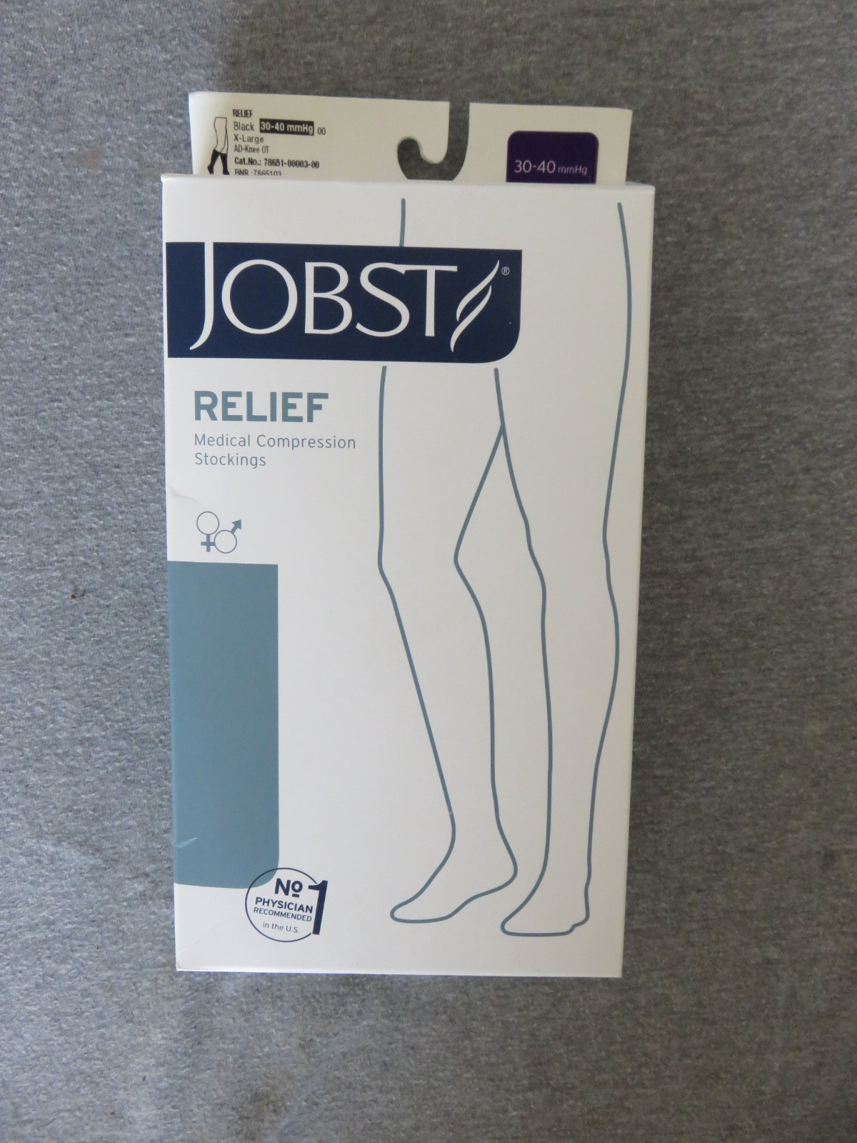 Jobst Relief 30-40 Knee High Open Toe Compression Stockings/Socks Black