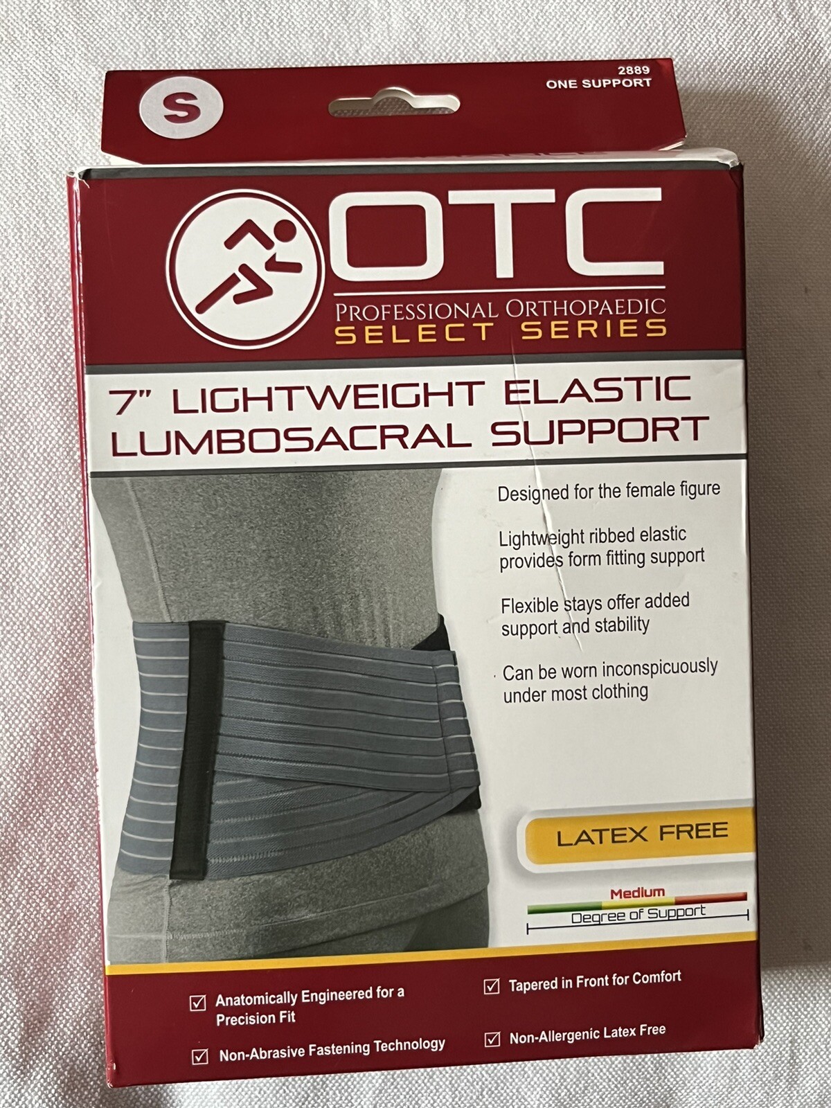 OTC Lumbosacral Support Lower Back For Women Select Series Grey Size Small