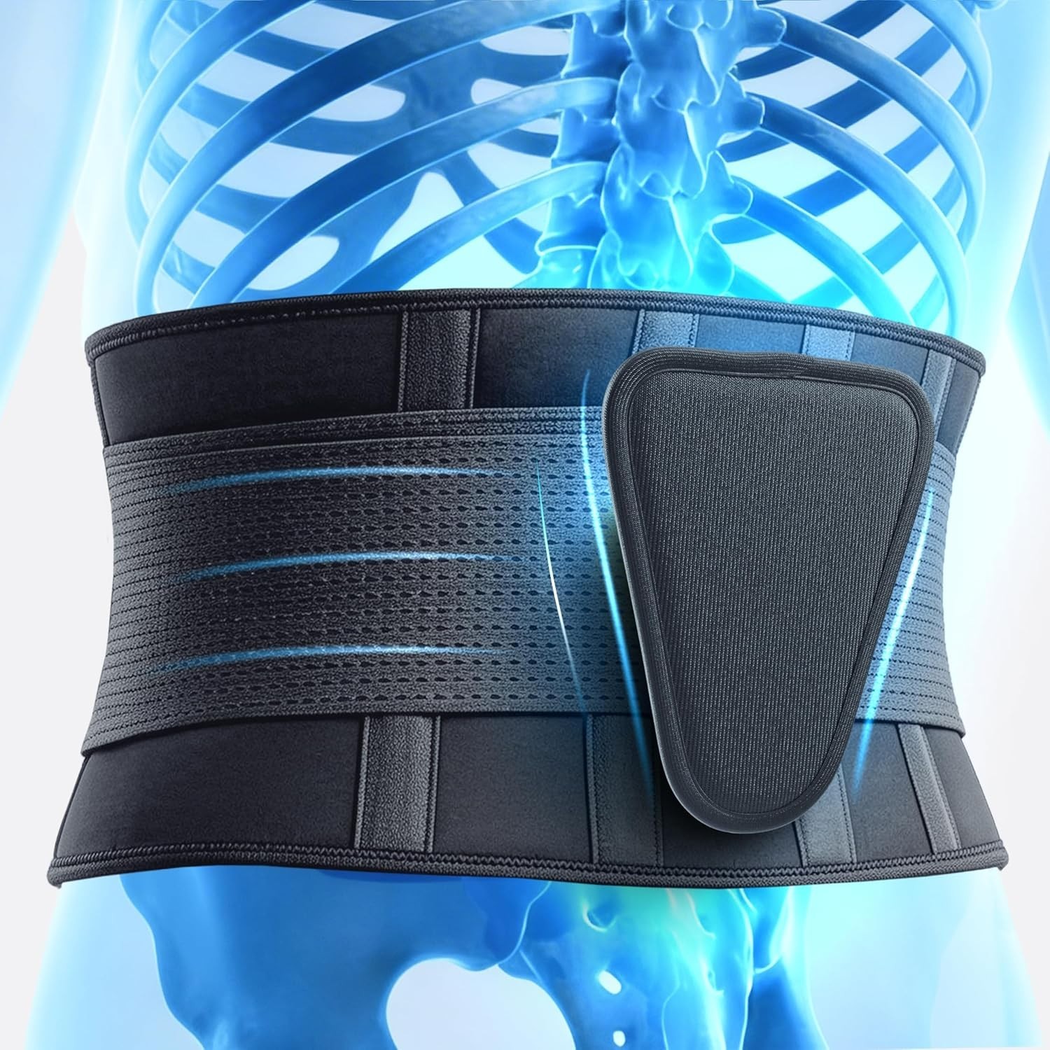 Lower Back Brace Copper Lumbar Support Waist Belt For Men Women Pain Relief