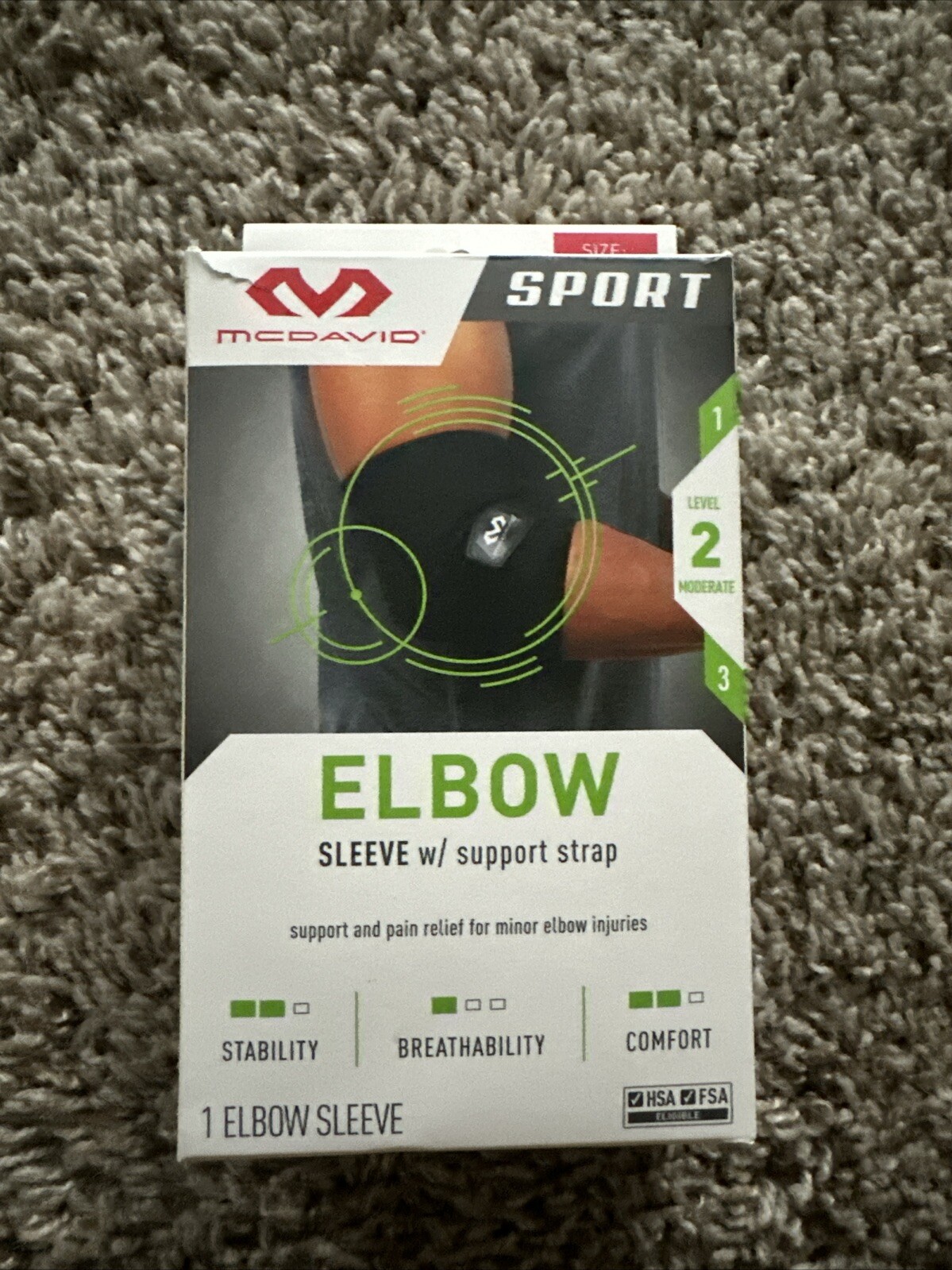 MCDAVID SPORT ELBOW COMPRESSION SLEEVE W/ SUPPORT STRAP SIZE L/XL