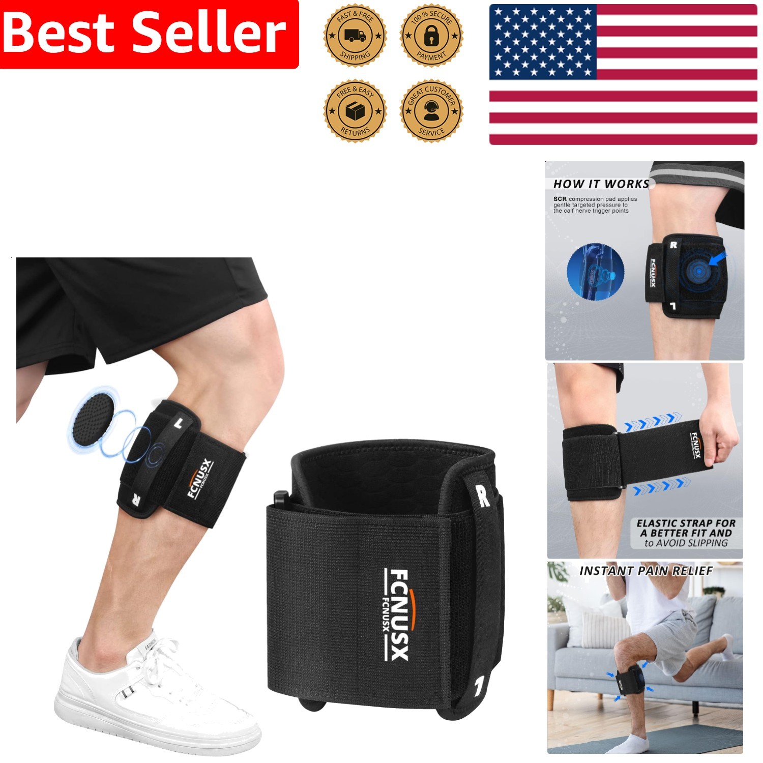 Sciatic Brace Pain Relief Medical-Grade Adjustable Leg Back Hip Enhanced Comfort
