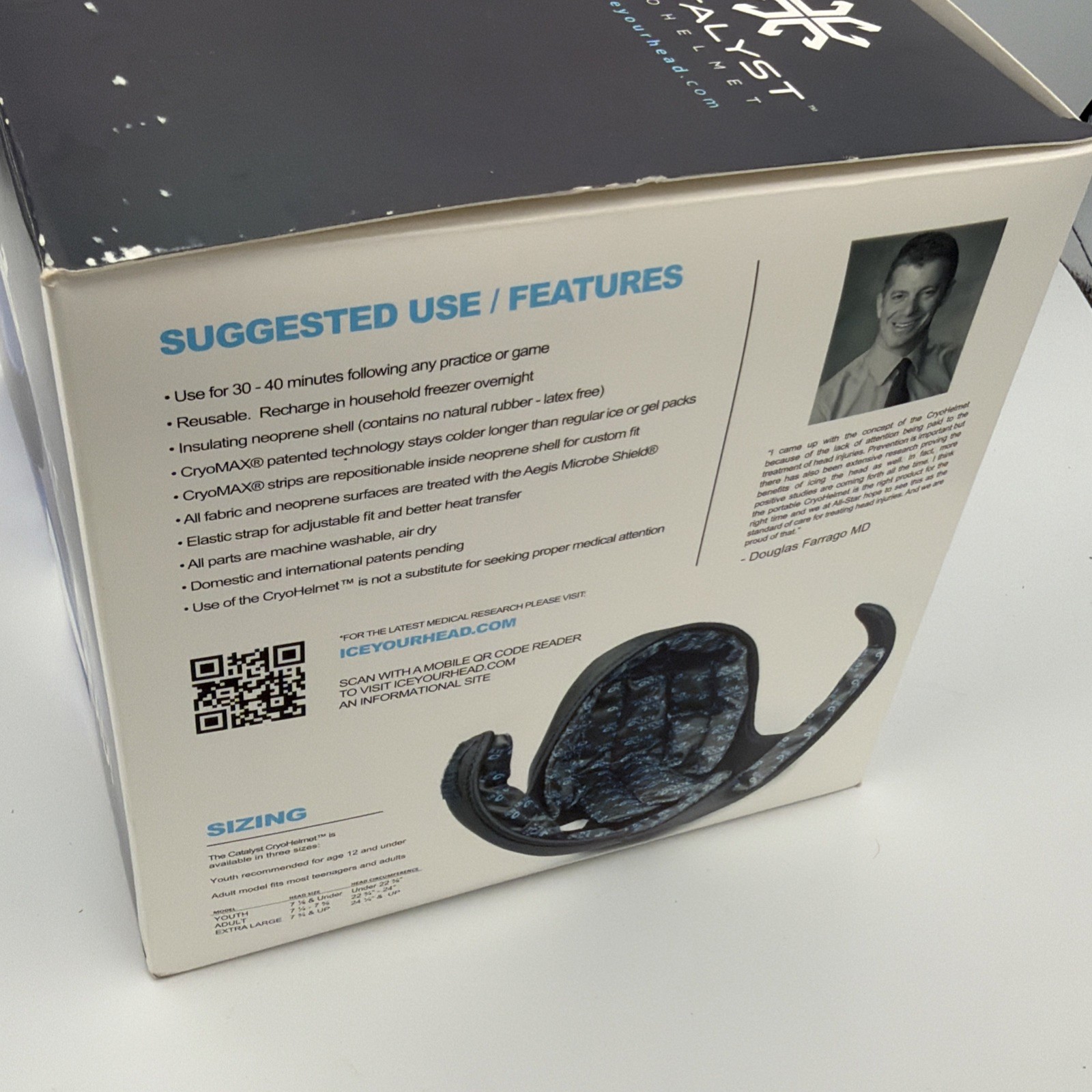 New Catalyst CryoHelmet All-Star Sports Cold Therapy Cap Migraine Relief NIB