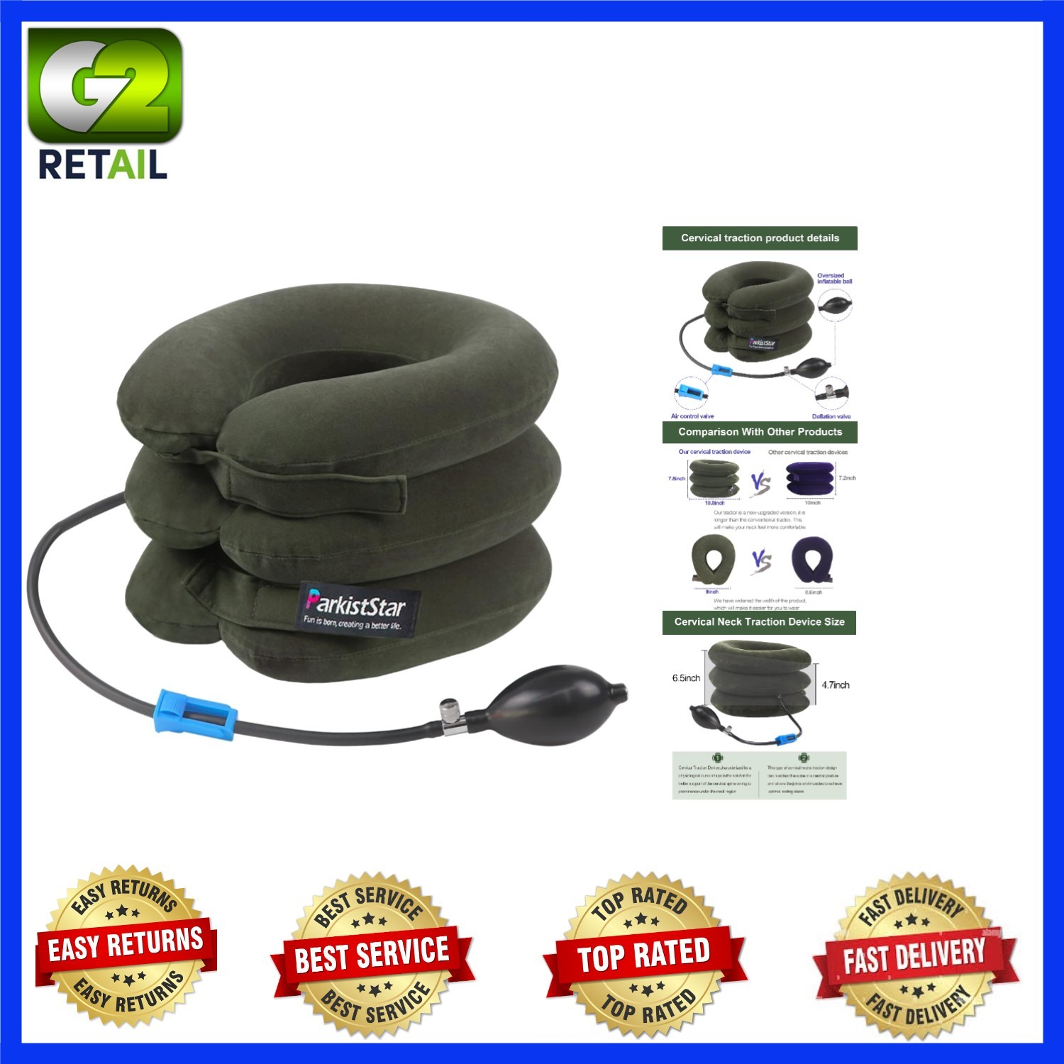 Inflatable Cervical Traction Device – Ergonomic Neck Support for Pain Relief