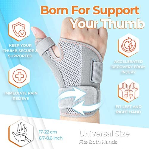 New Upgraded Thumb Spica Splint Comfortable Thumb Brace for Right & Left Hand…