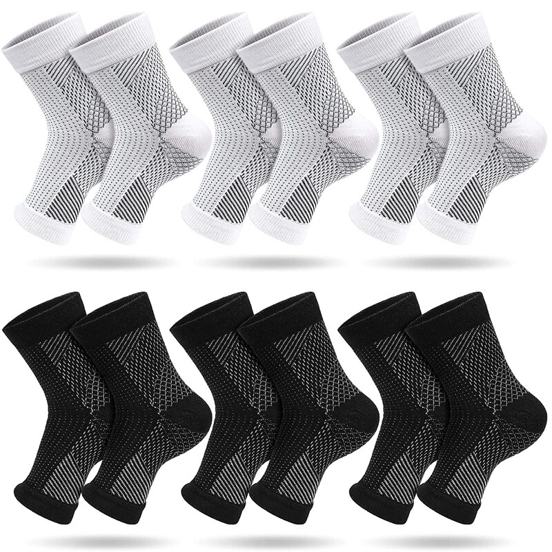 Pairs Ankle Support Brace Compression Sleeve Foot Wrap Plantar Fasciitis Relief