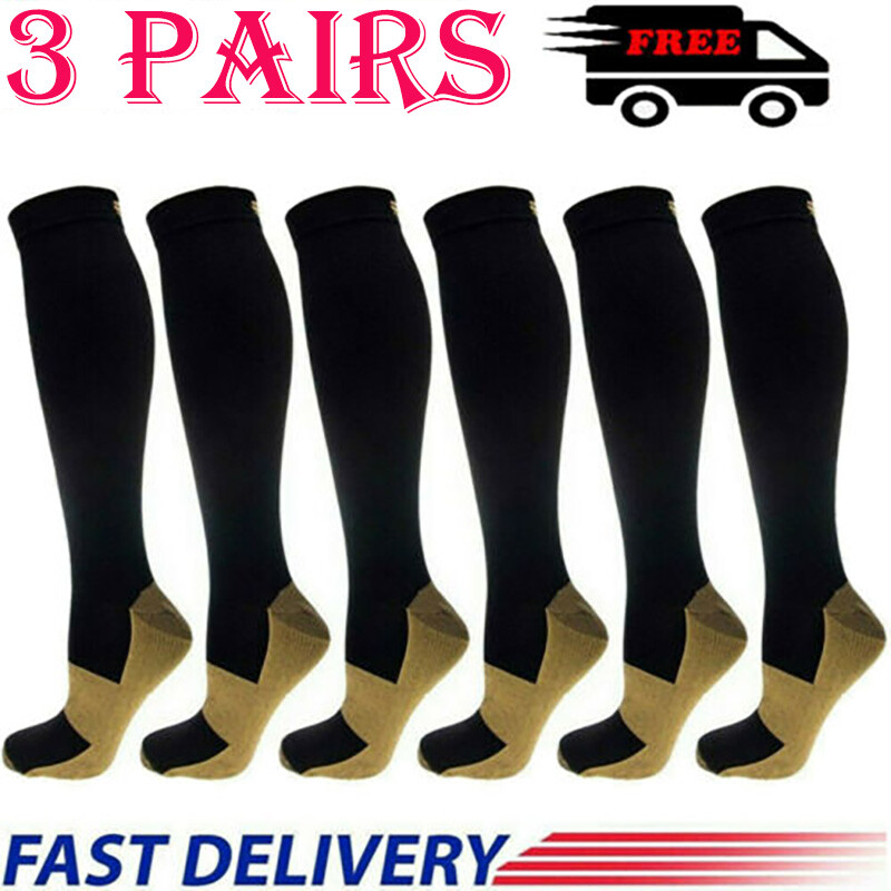 Copper Compression Socks 30-40mmHg Best For Men Women Running Athletic Medical
