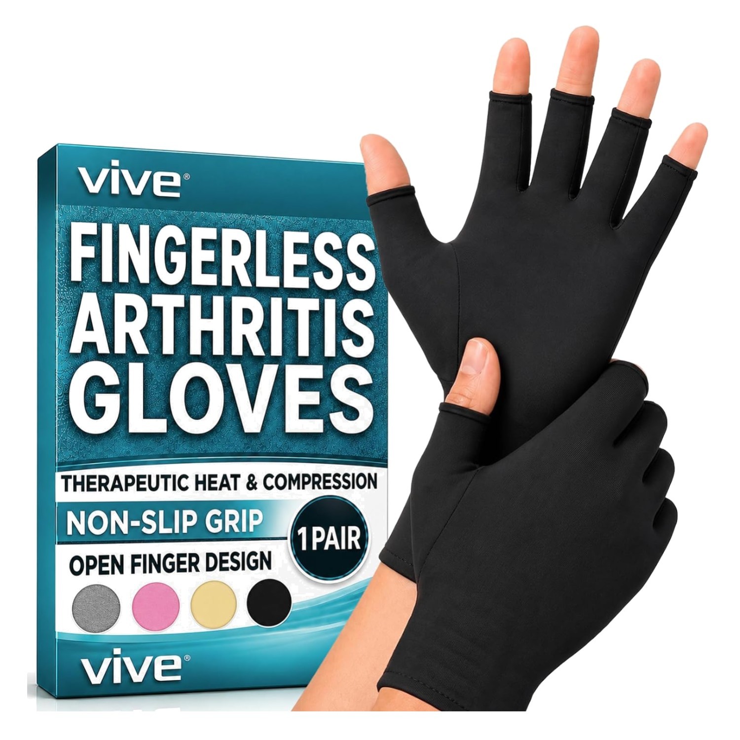 Durable Thermal Compression Gloves for Arthritis – Open Fingers, Comfortable Fit