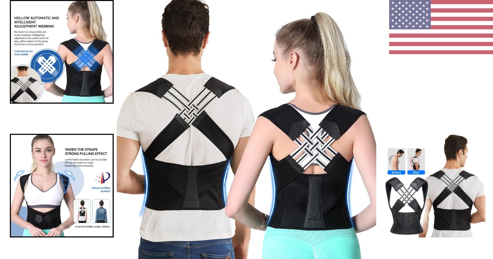 Large Invisible Posture Corrector for Adults – Ease Back Pain & Improve Posture