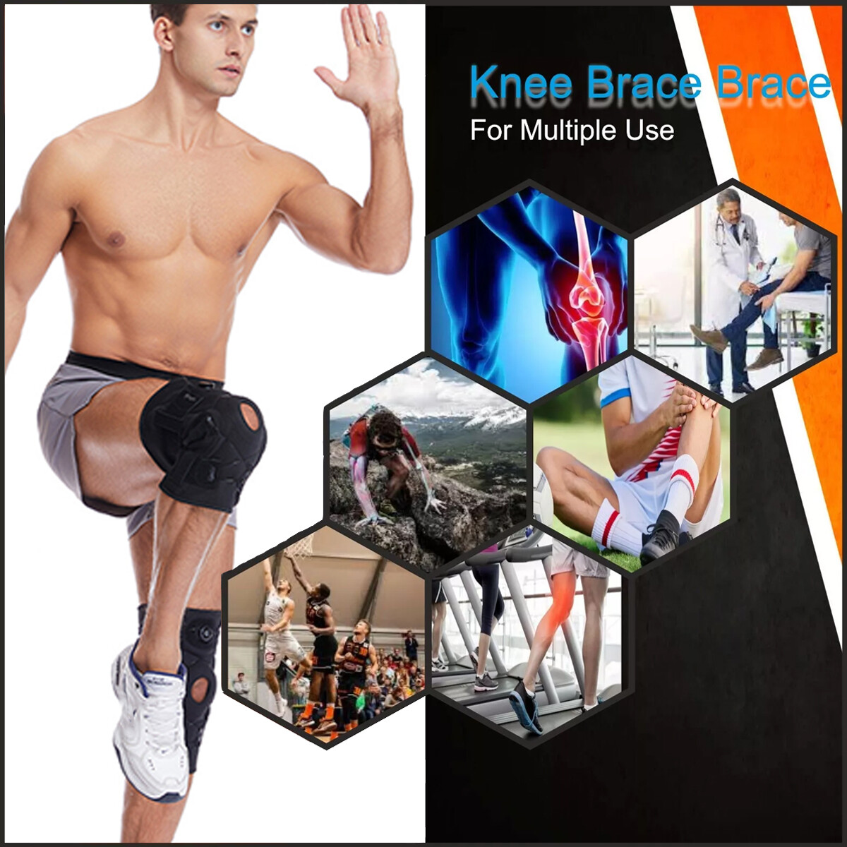 Knee Sleeves Compression Brace Support Joint Injury Patella Arthritis Pain Sport