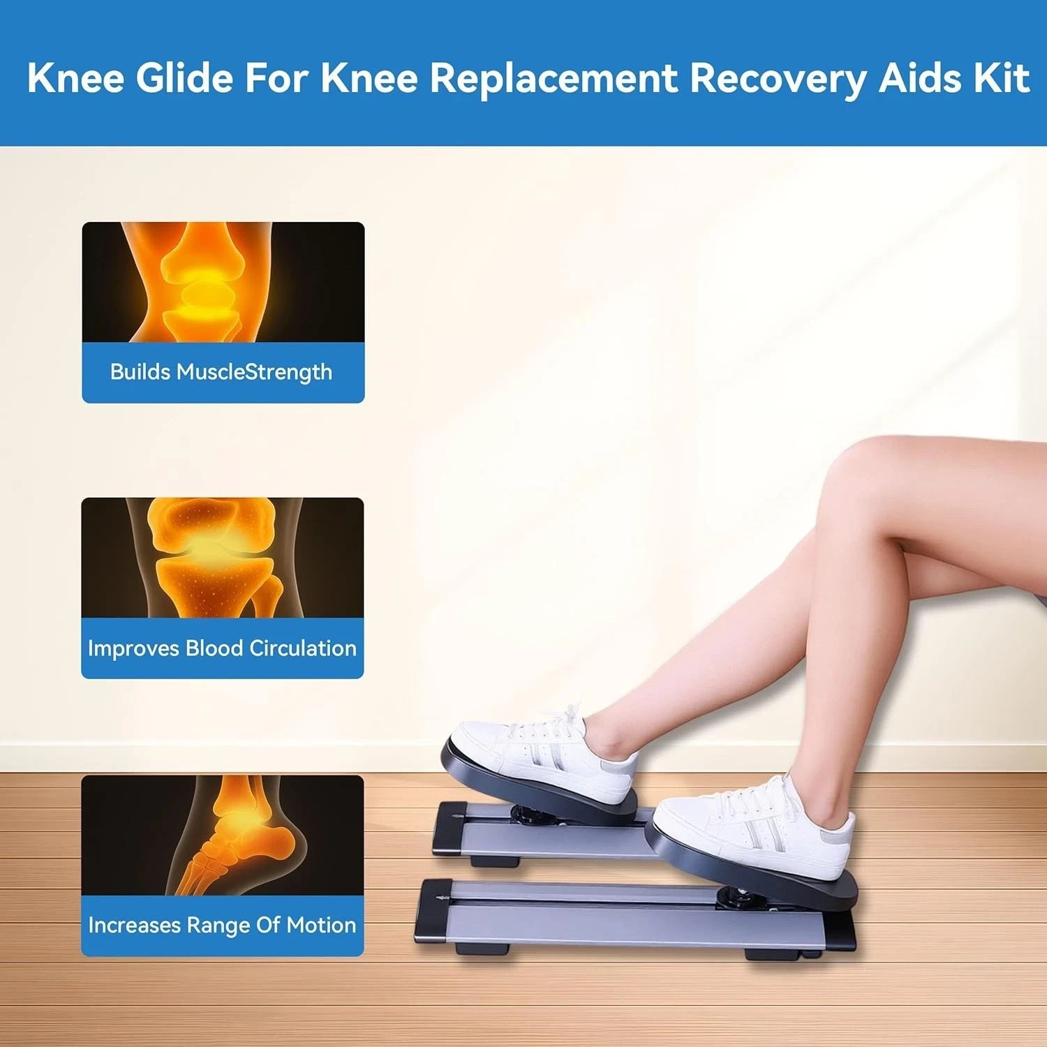 Knee Glide Physical Therapy Leg Exerciser for Knee and Hip Replacement Recovery