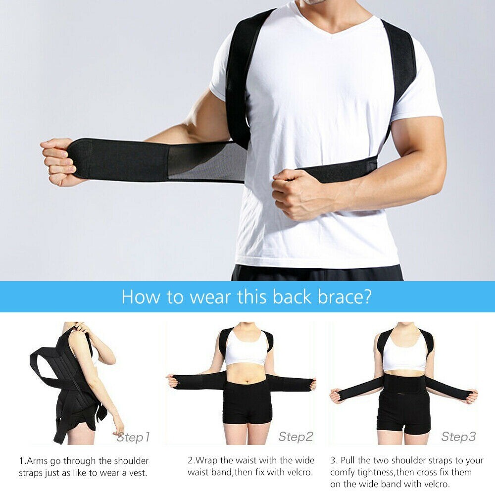 Adjustable TrueFit Posture Corrector Belt Bear Magnetic Support Corset FREE SHIP