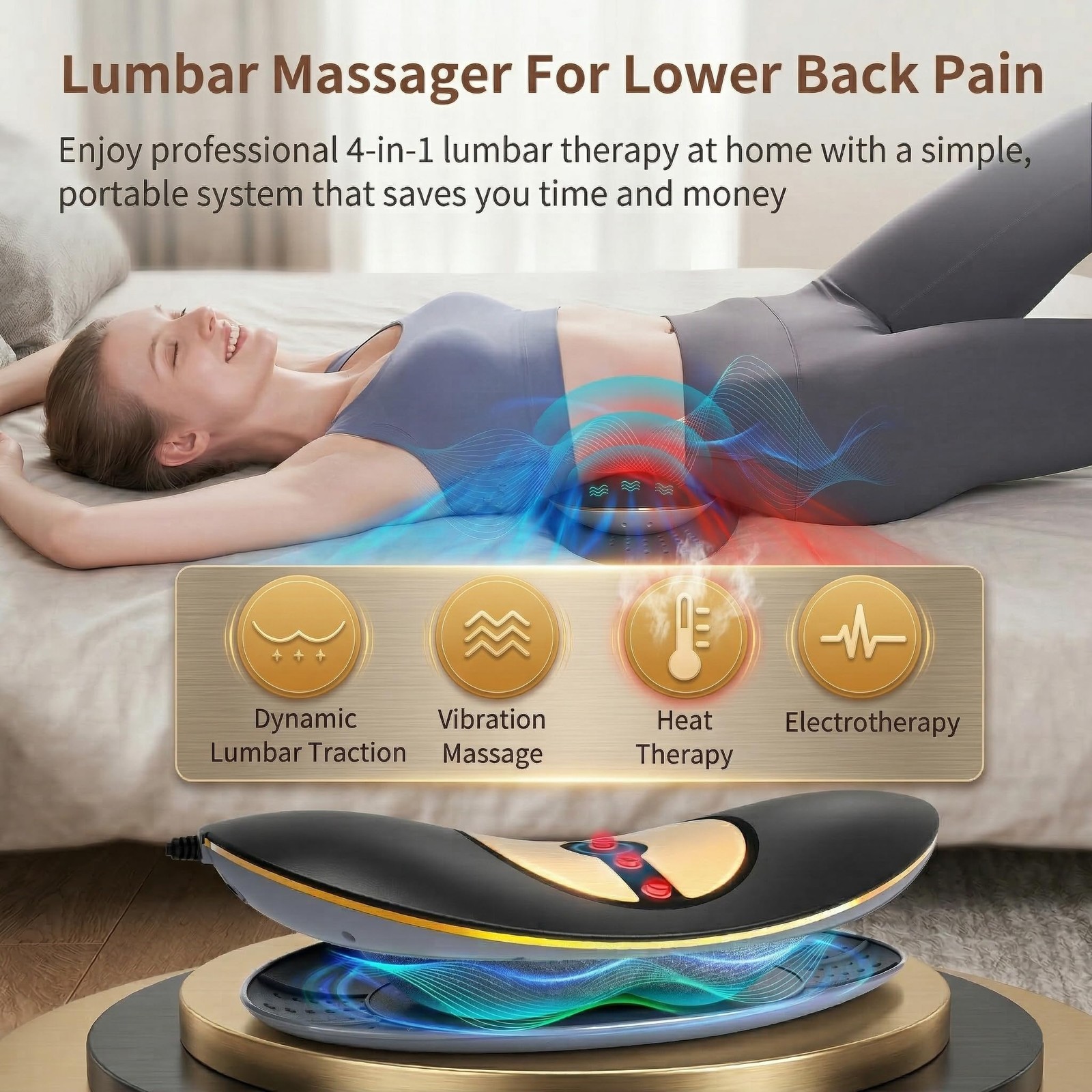 Electric Lumbar Traction Device,Lower Back Massager,Back Traction Device with…