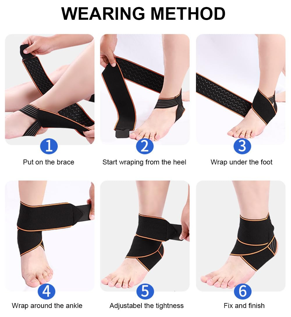 2 Pcs Adjustable Ankle Brace Compression Sleeve Support Fasciitis Pain Relief US