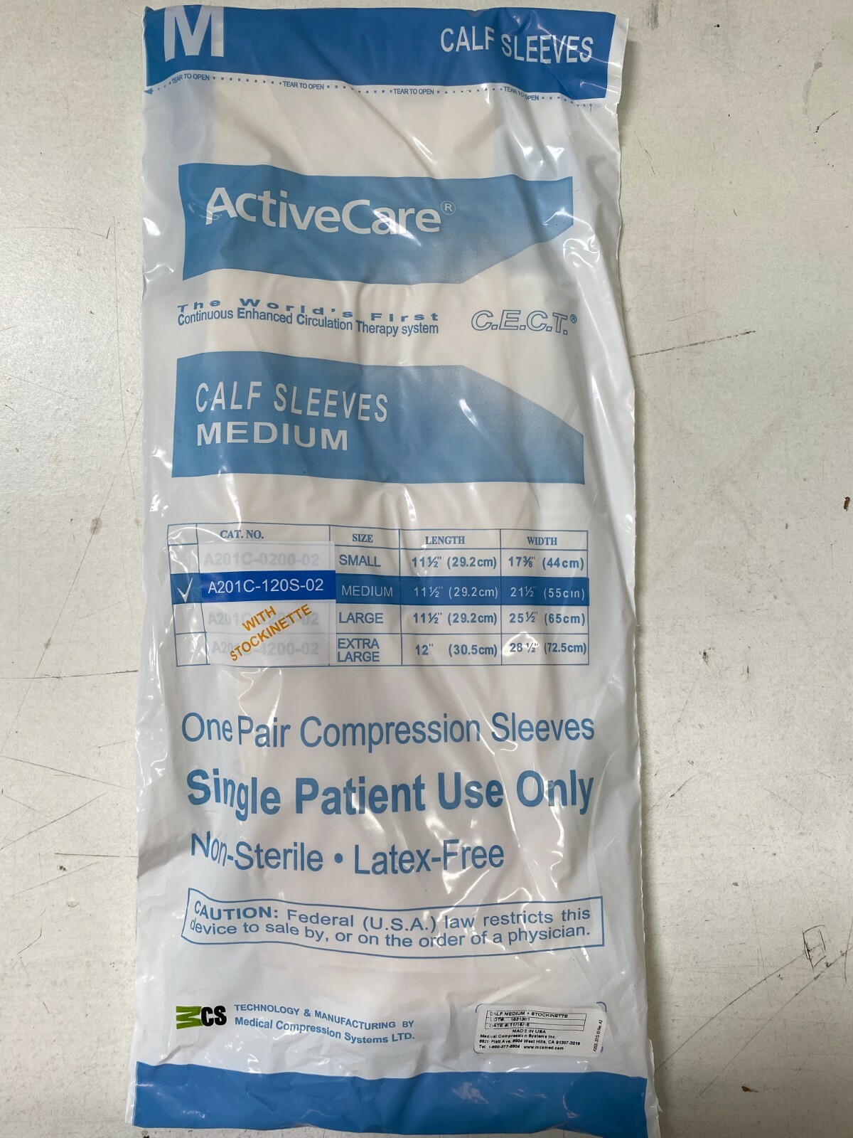 ActiveCare DVT Calf Sleeves (S, M, L, XL)