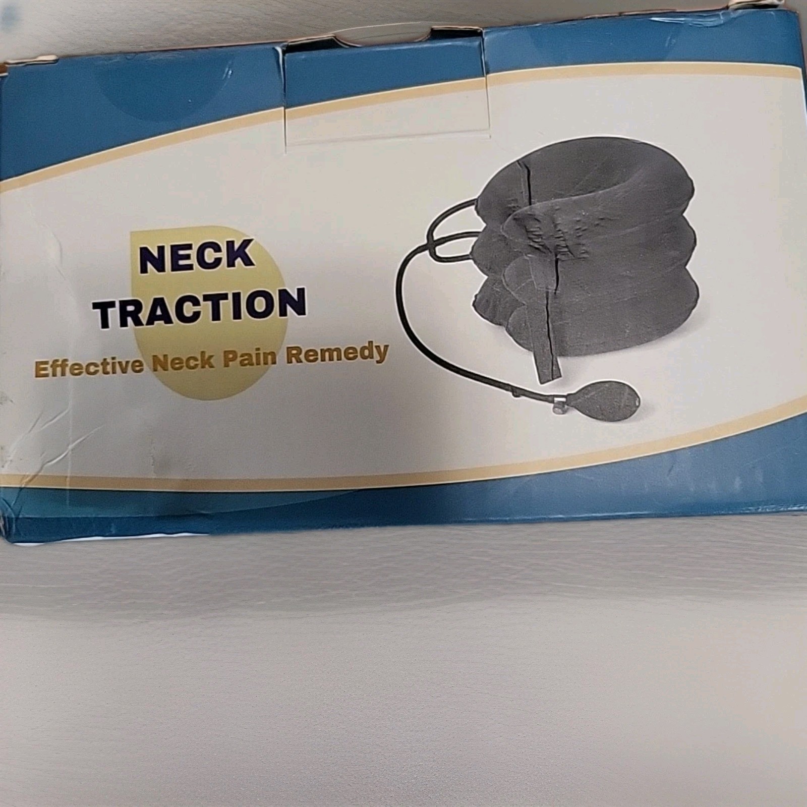 Cervical Neck Traction Collar Device for Neck Back pain Relief Inflatable Grey