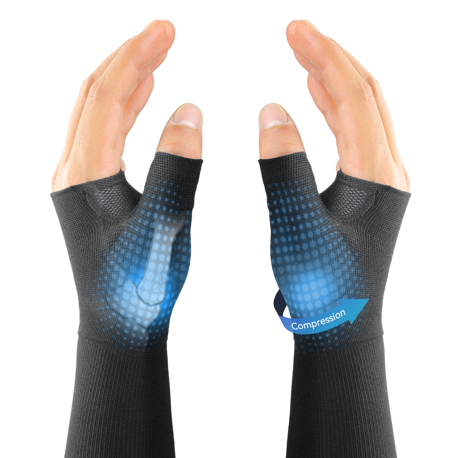 2Pcs Arthritis Compression Gloves Hand Wrist Support Joint Carpal Tunnel Pain
