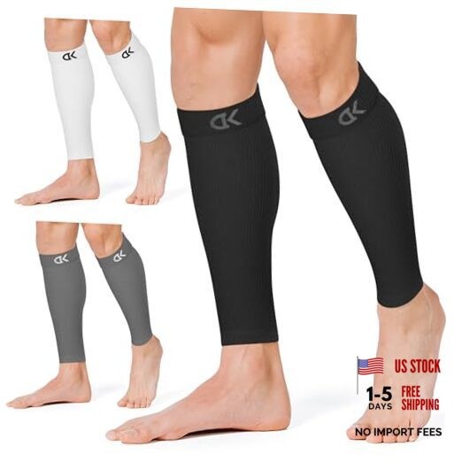 Calf Compression Sleeve for Women & Men XX-Large 04 Black/White/Grey