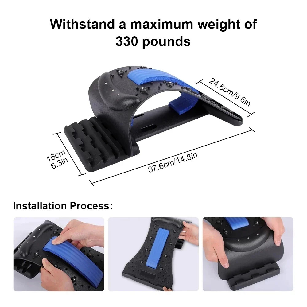Adjustable Back Stretcher for Pain Relief and Spinal Decompression