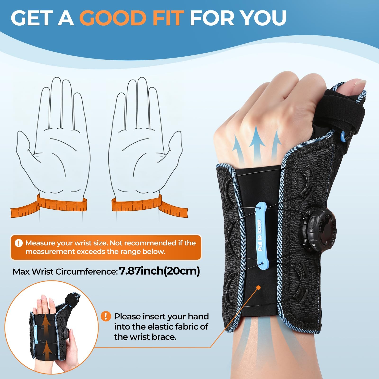 Carpal Tunnel Wrist Brace – Perfect for Summer, Adjustable Knob Thumb Spica S…