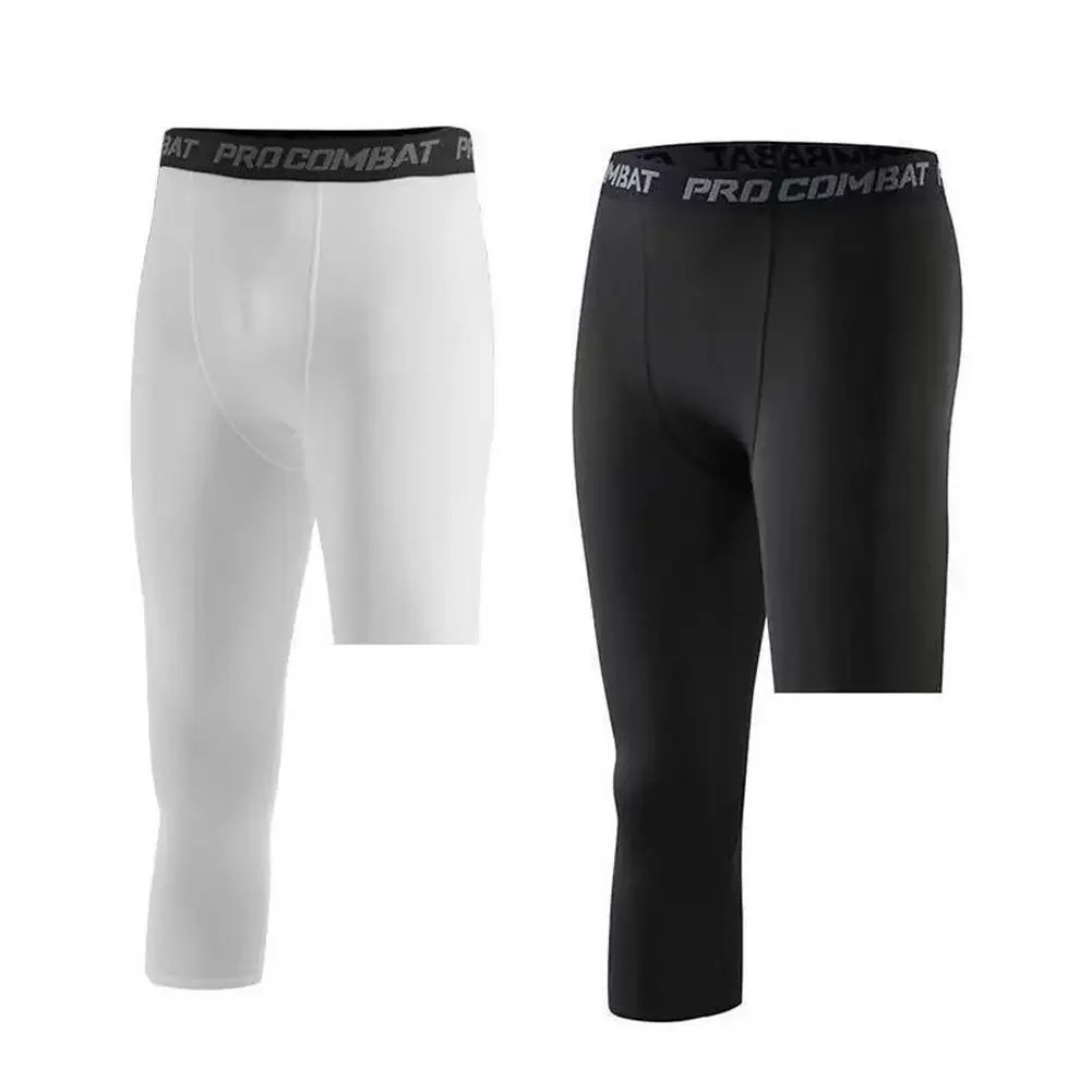 Single Leg Basketball Leggings Quick Drying Men’s Running Football Yoga Fitness