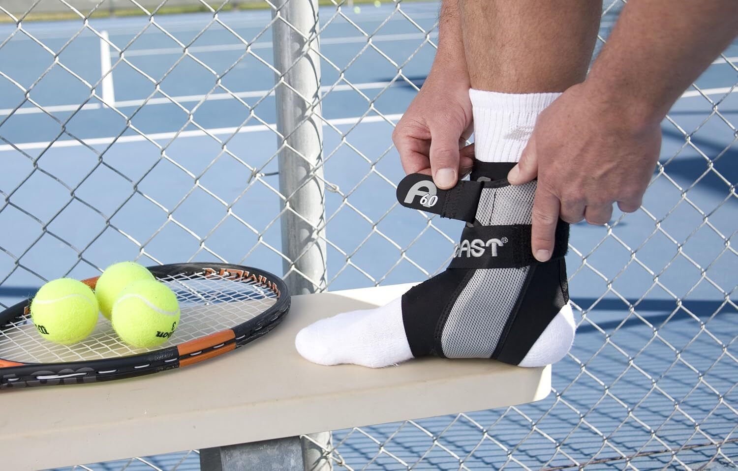 Black Medium Ankle Support Brace With Stabilizers For Injury Prevention