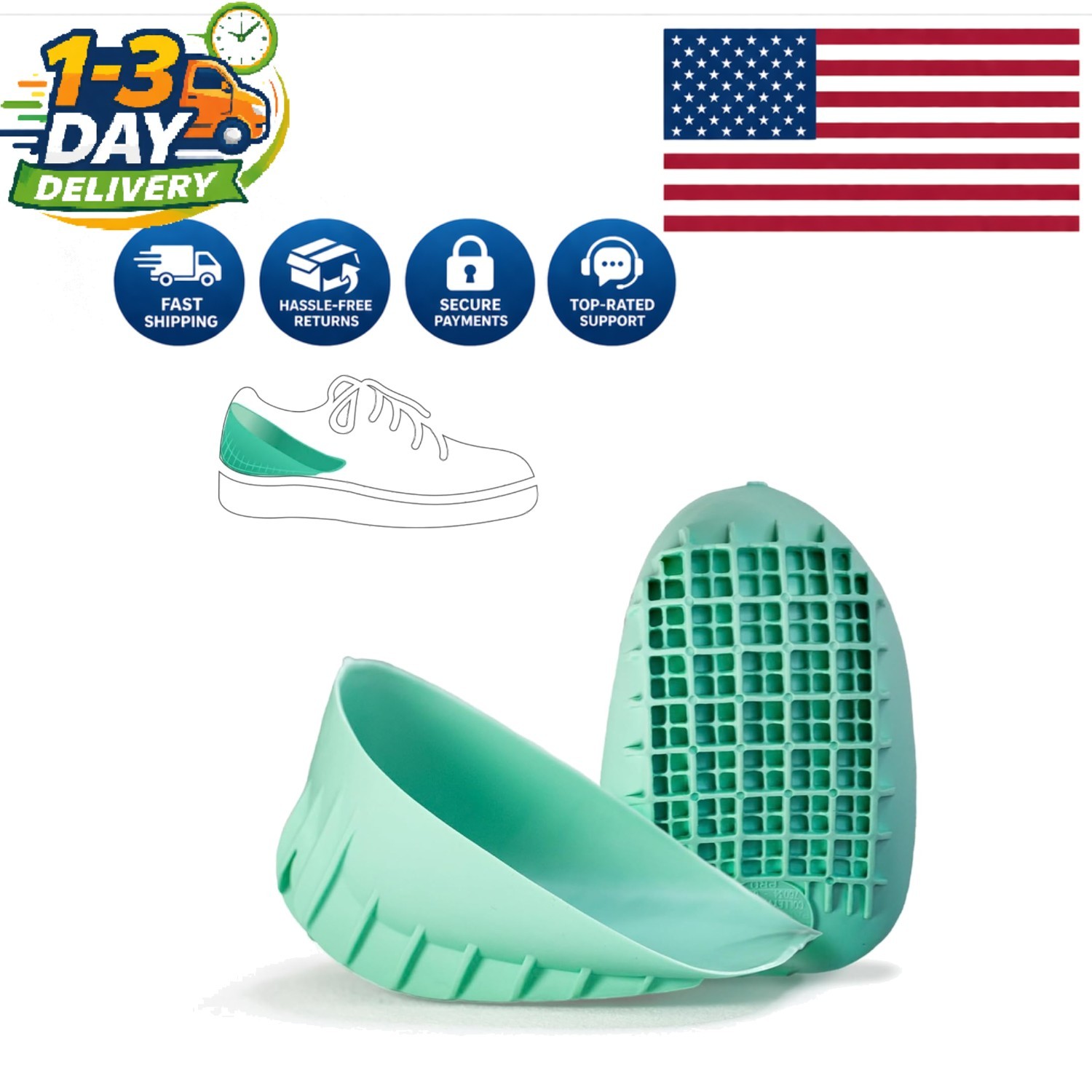 Lightweight Silicone Heel Cups – Shock Absorption for Achilles Tendonitis Relief
