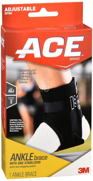 ACE Ankle Brace With Side Stabilizers Adjustable 1 EA