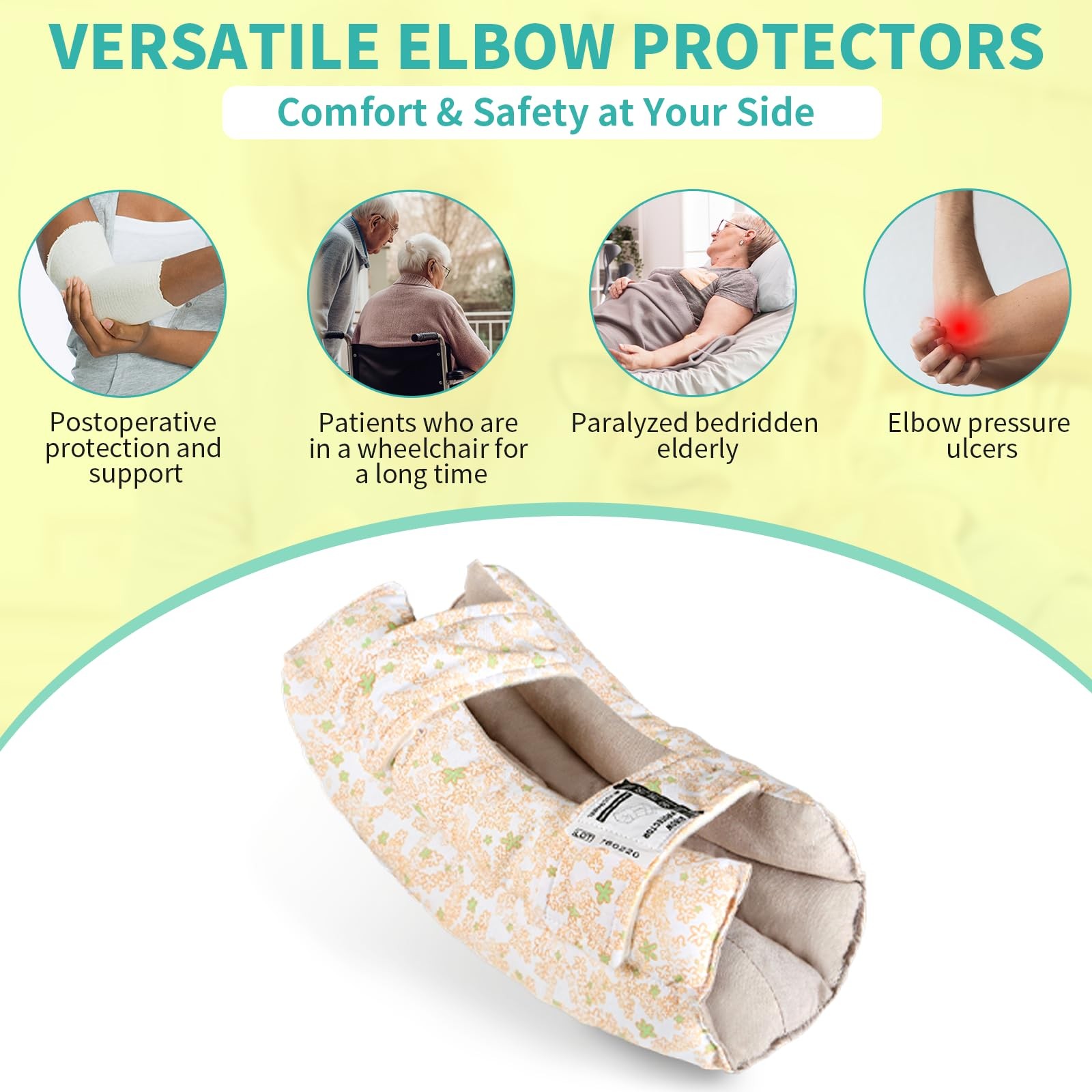 Elbow Protector Pads for Elderly & Adults – Colorful Washable Pad for Pressur…