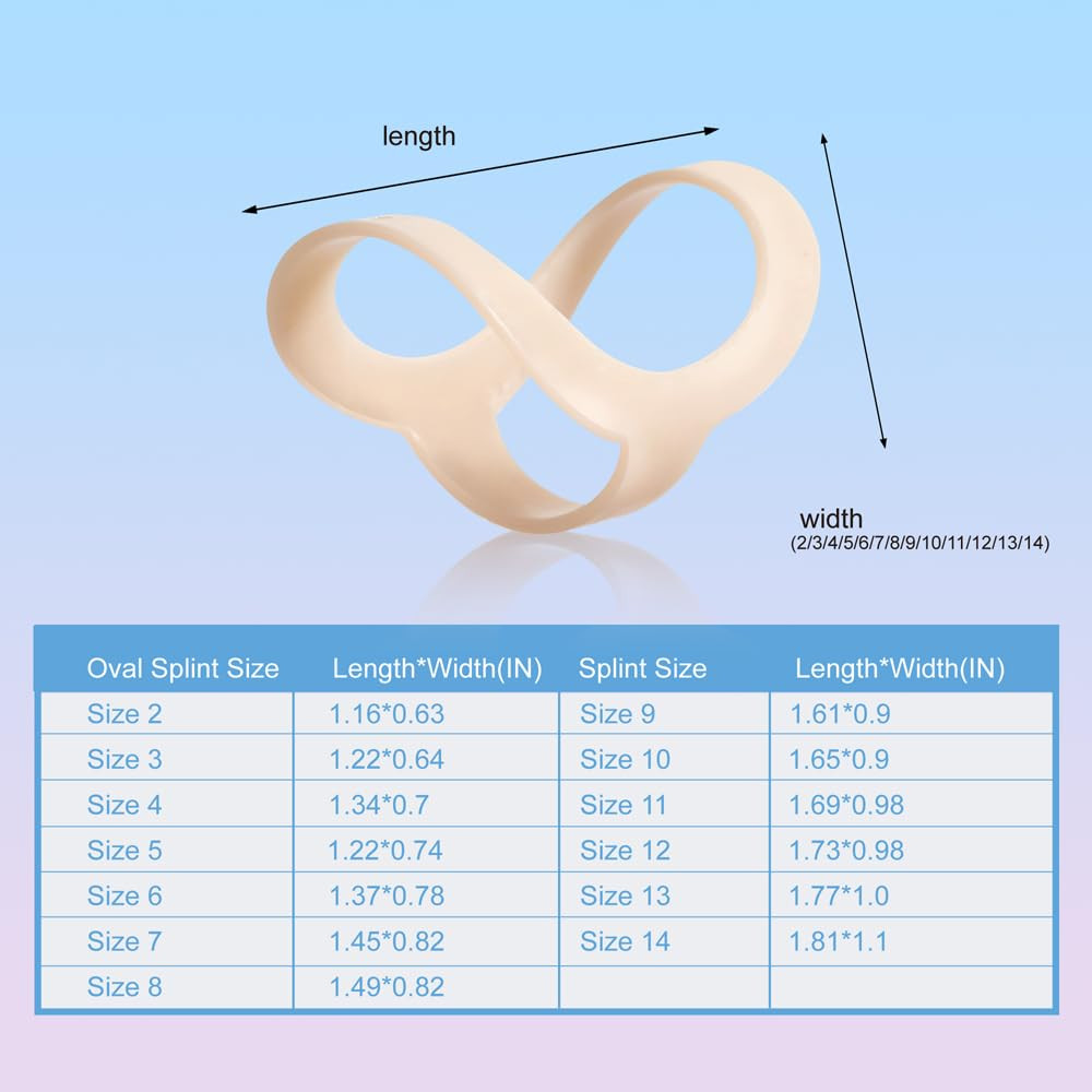 Oval Finger Splint 8 Pcs, Finger Splints for Arthritis, Mallet Finger, Trigger F