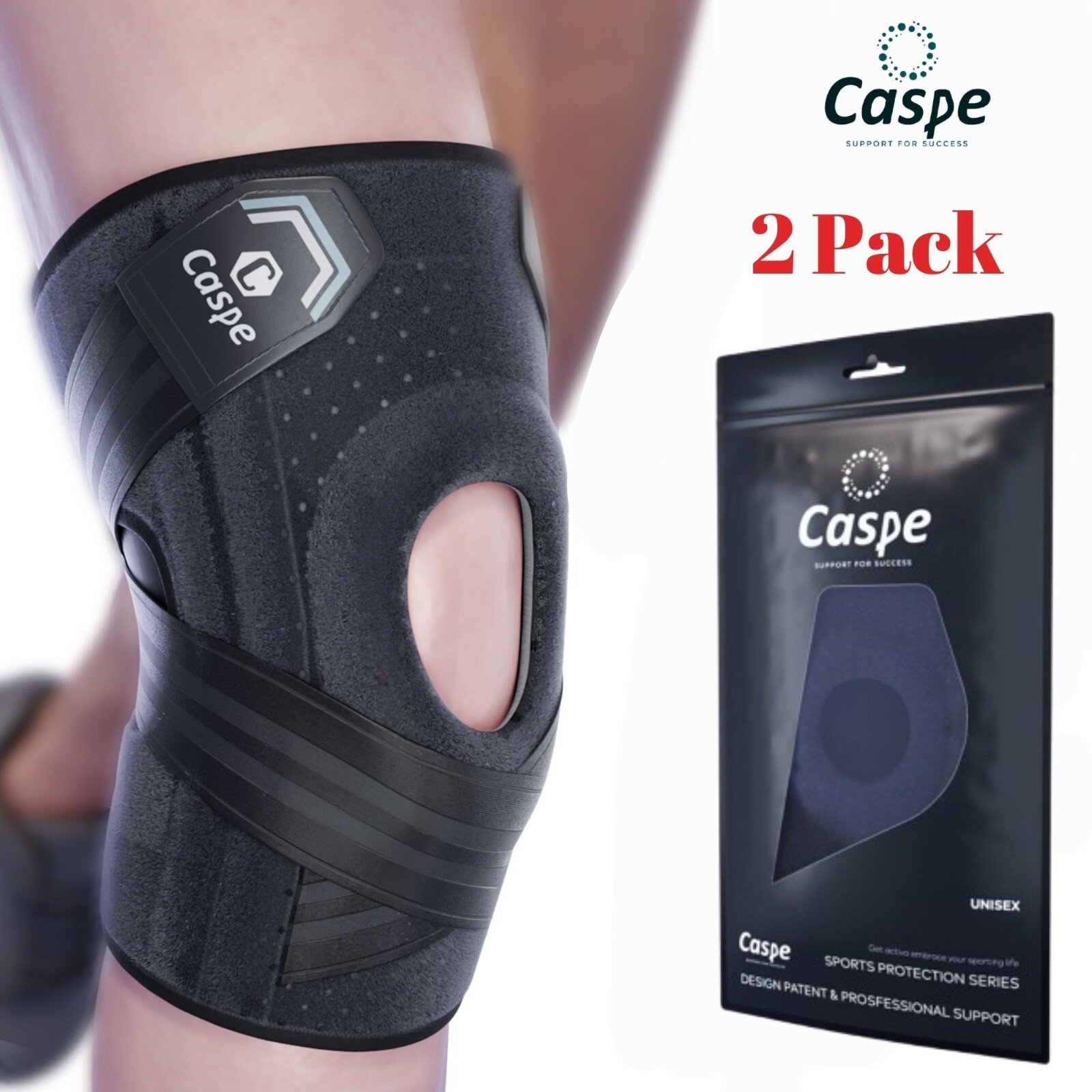 2 Pack Knee Brace Adjustable Compression Support for Sport Joint Pain Arthritis