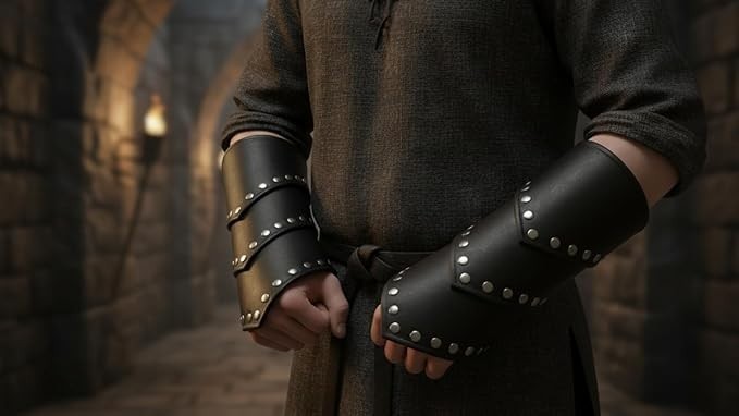 Medieval Faux Leather Arm Guards Leather Arm Guards Medieval Knight Bracer Set