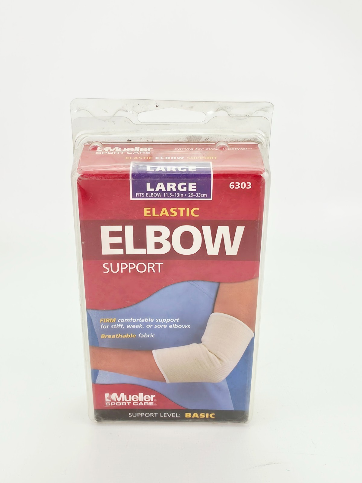 Mueller Elastic Elbow Support Large 6303 Basic Firm Breathable 1ct