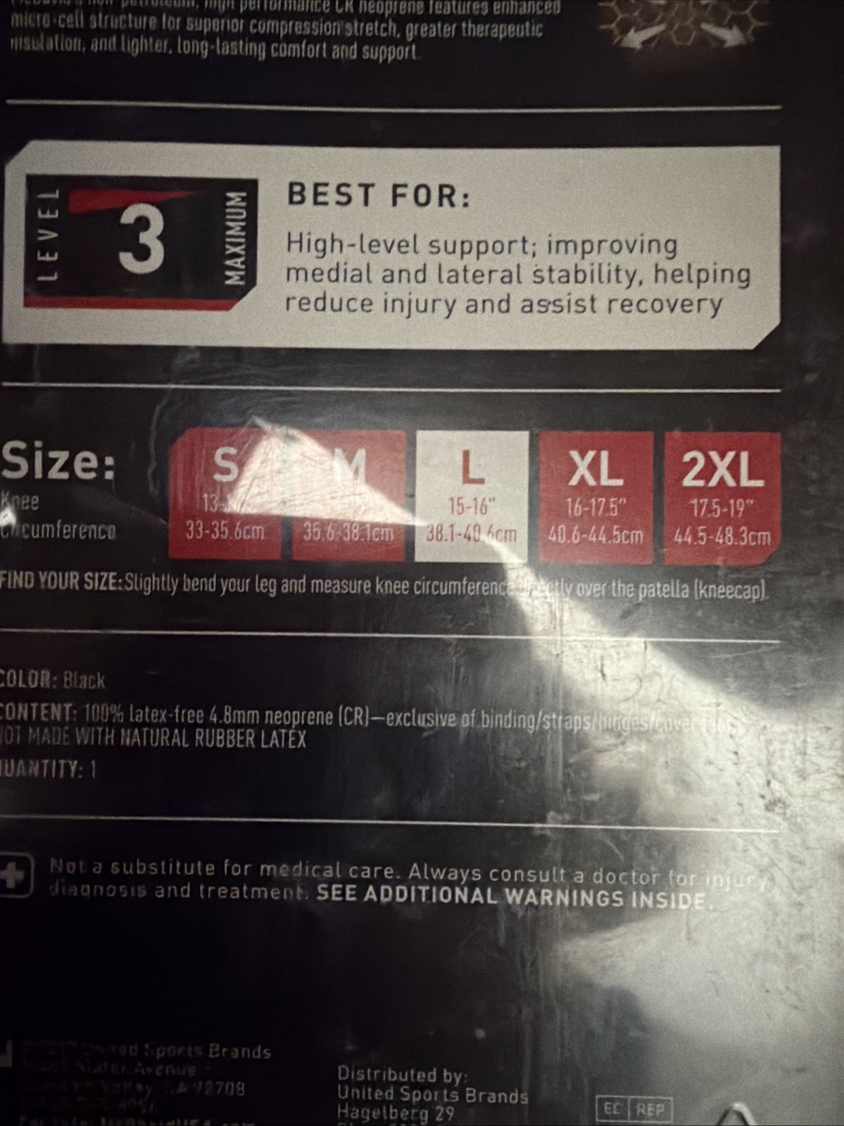 McDavid Hinged Knee Brace With Cross Straps, 429X, Level 3, (Size: LARGE) NIOB