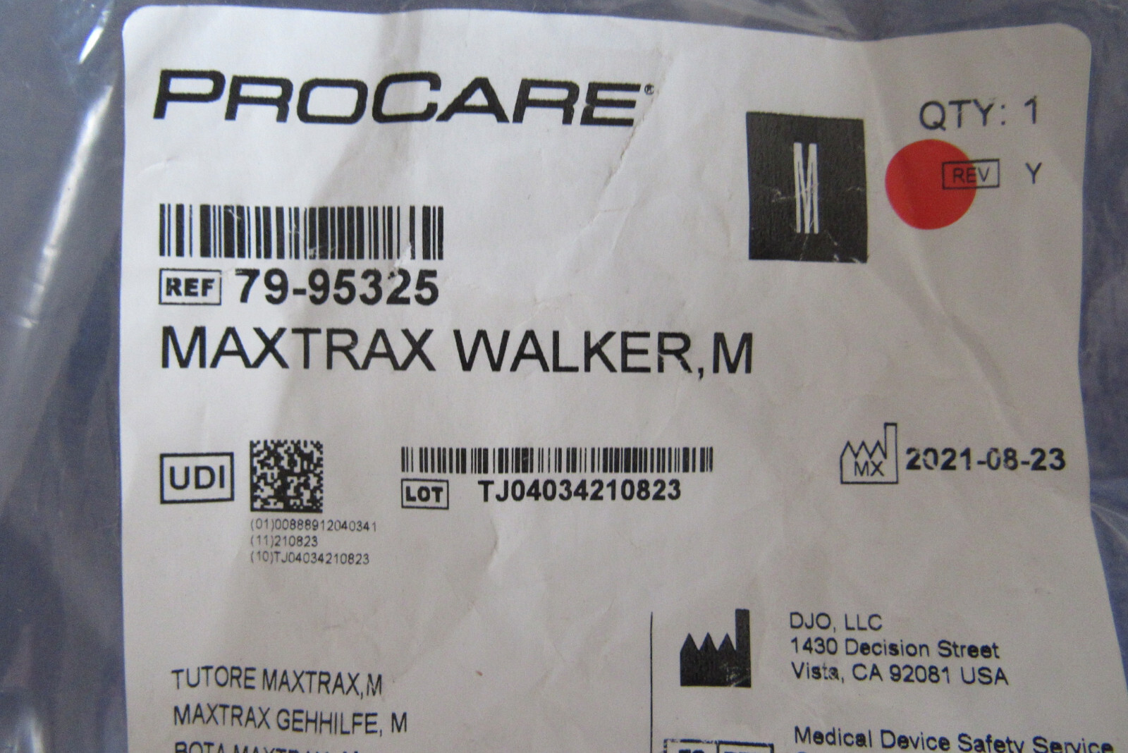 New DJO DONJOY ProCare MaxTrax Walker Tall Walking Boot 79-95325 Medium