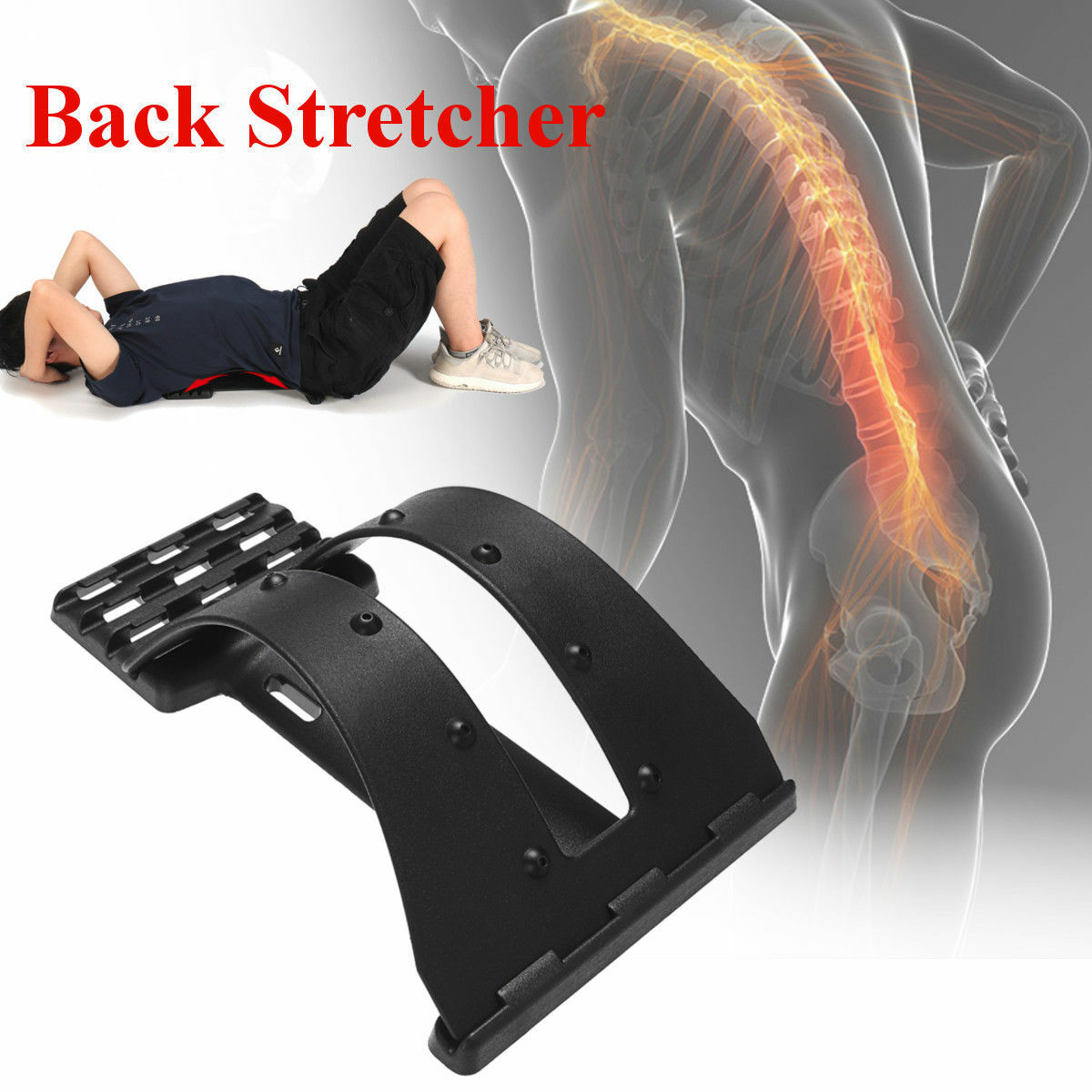 Back Muscle Stretcher Posture Corrector Lumbar Support Massage Tool Relaxing Kit