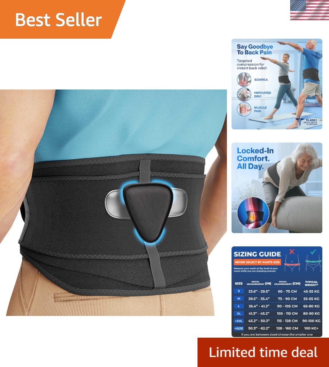 Lumbar Compression Brace – Ultimate Support for Back Pain & Active Recovery