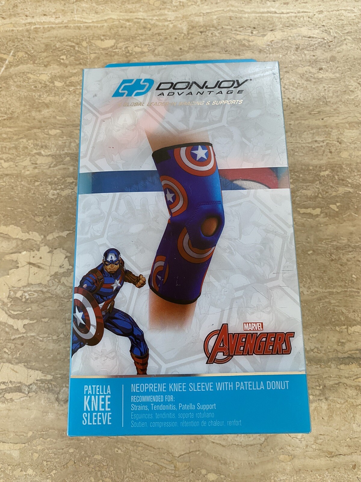 Youth Knee Sleeve. New. Strains, Tendonitis Patella Support Marvel Super Hero