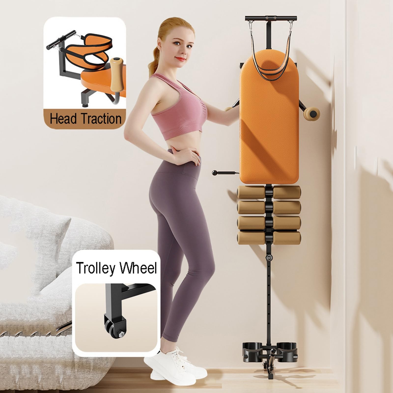 Massage Traction Bed Table, Cervical Lumber Spine Back Stretcher Traction Bed fo