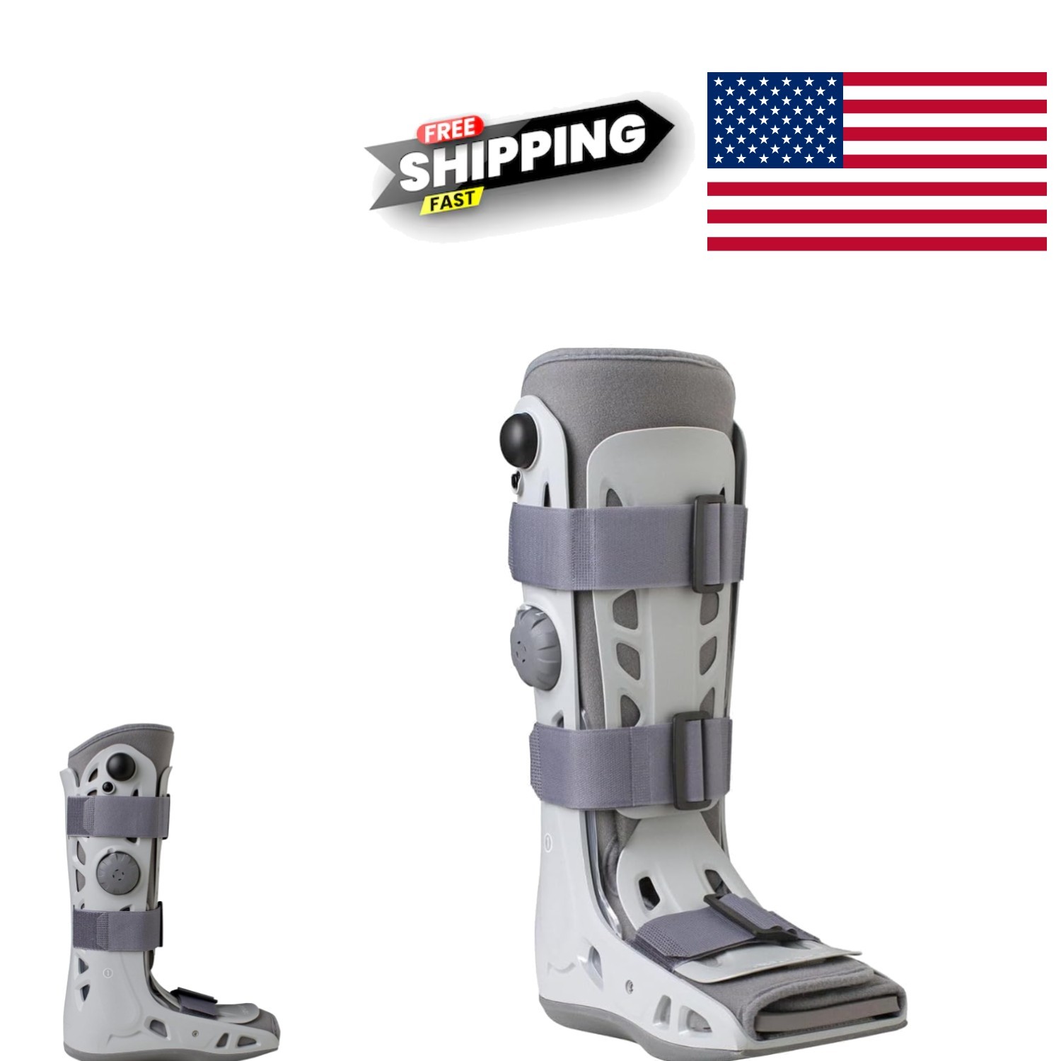 Medium AirSelect Walking Boot Gray Nylon with Shock Absorbing Features for Legs