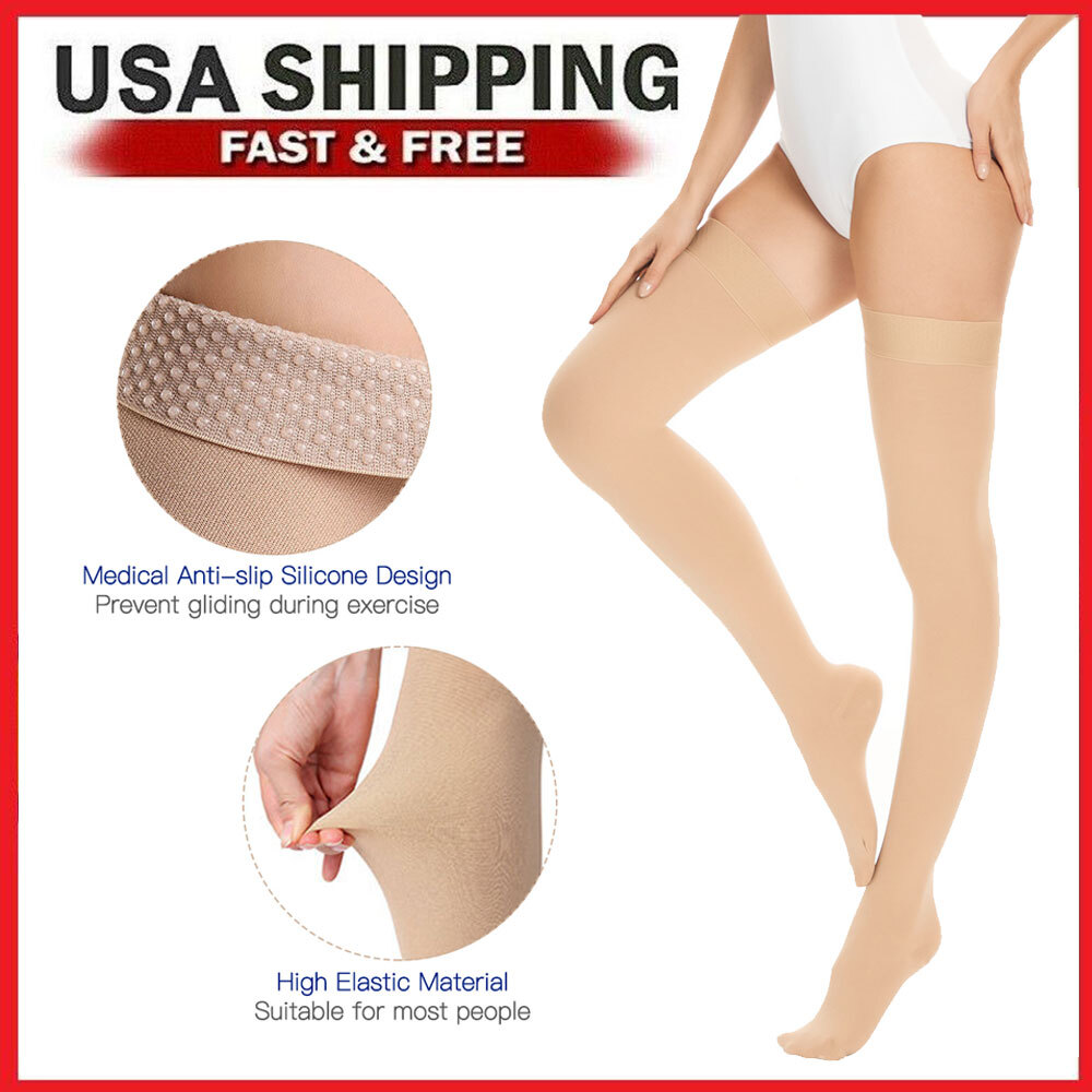 Compression Socks Men Women Thigh High Stockings Edema Diabetics Varicose Veins