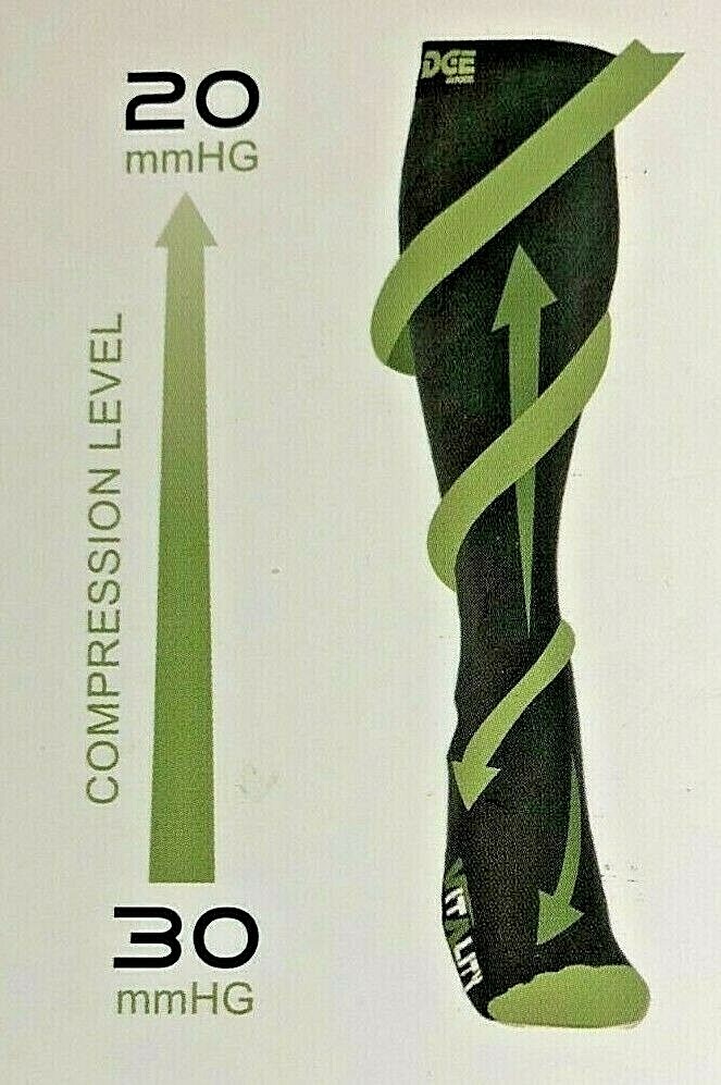 Tadge VITALITY COMPRESSION Socks Black Gray S/M Men Women 1Pair NEW in Box