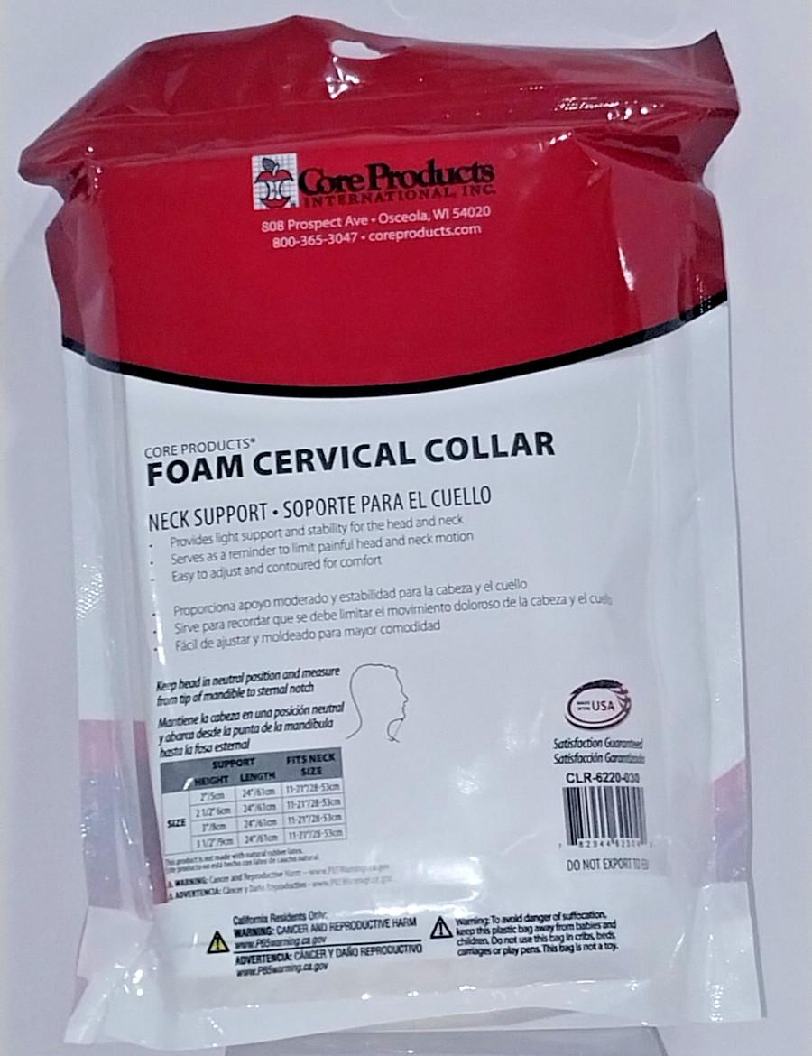New 3″ Foam Cervical Collar by Core Products, Beige Neck Support #CLR-6220-030