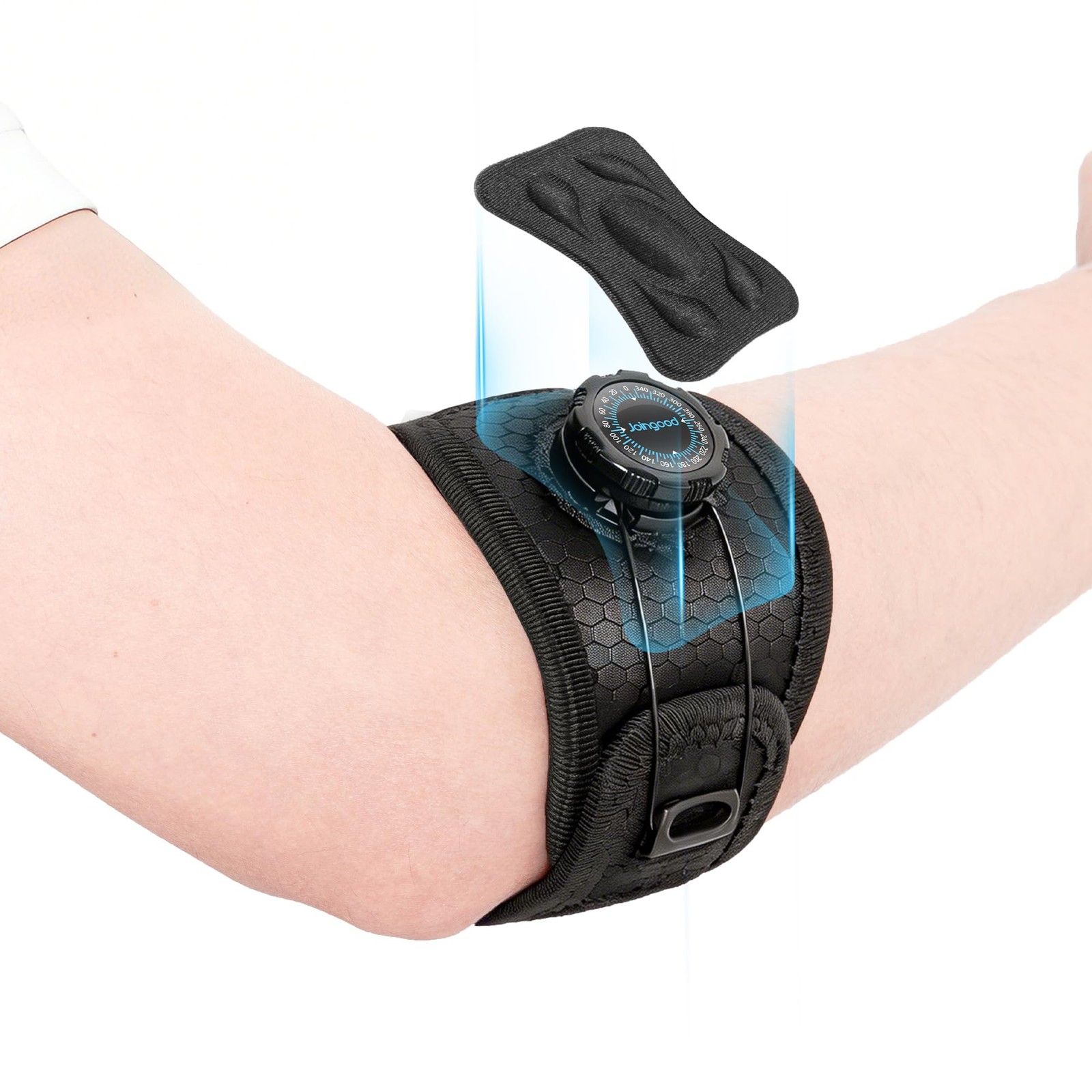 Elbow Brace with Knob Quick Adjustment and Silicone Pressure Pad, Tennis Elbo…