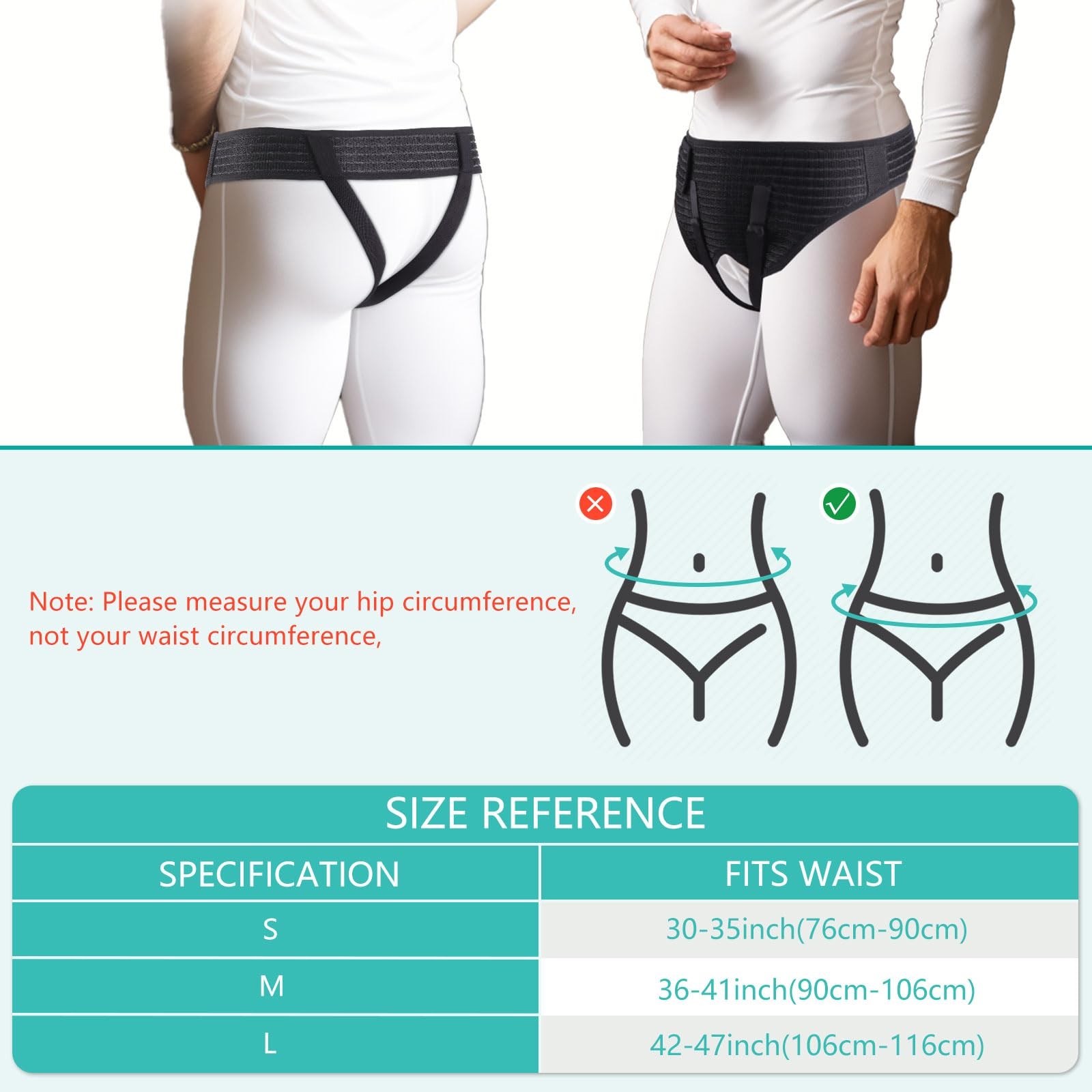 Hernia Belt for Men Inguinal, Groin Brace with 4 Removable Silicone Compressi…