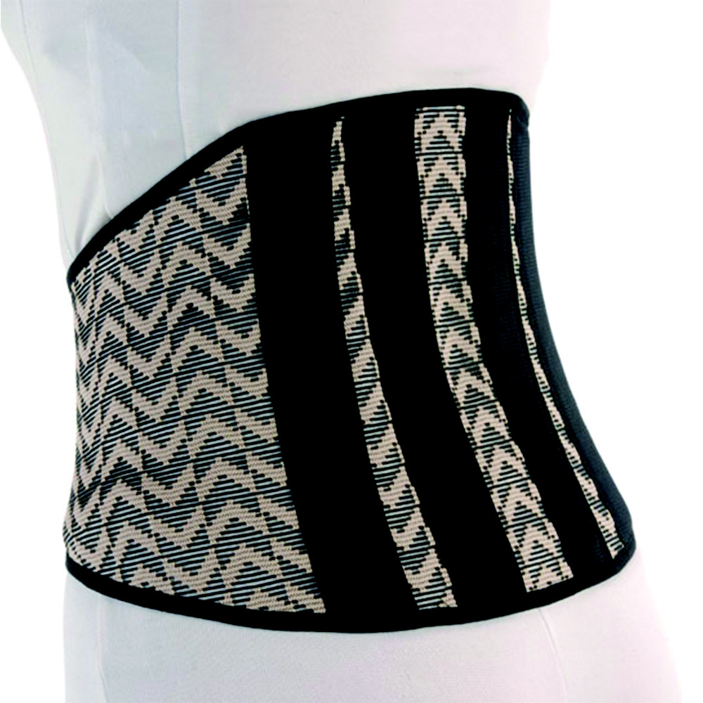 FGP Lumbar Band Corset Brace Fashion Glam Black/Skin H 25cm Women Ecru