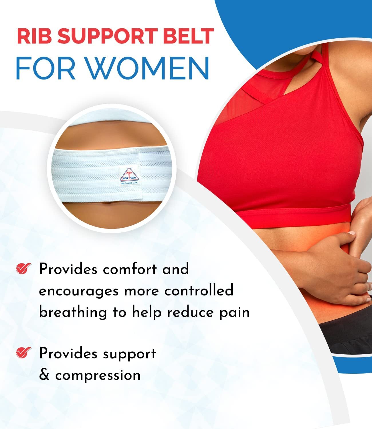 ITA-MED Elastic Rib Support For Women – 6″ Wide